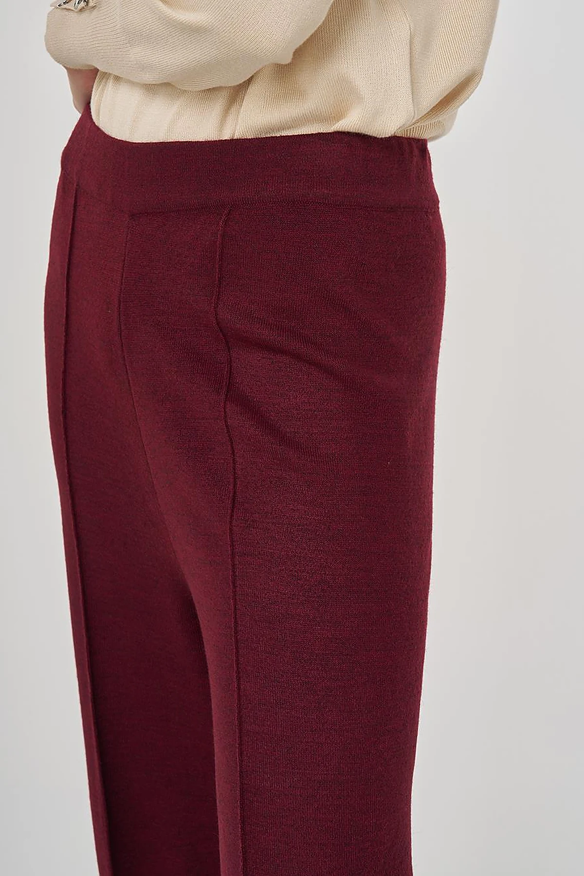 Ribbed Knit Pants Burgundy
