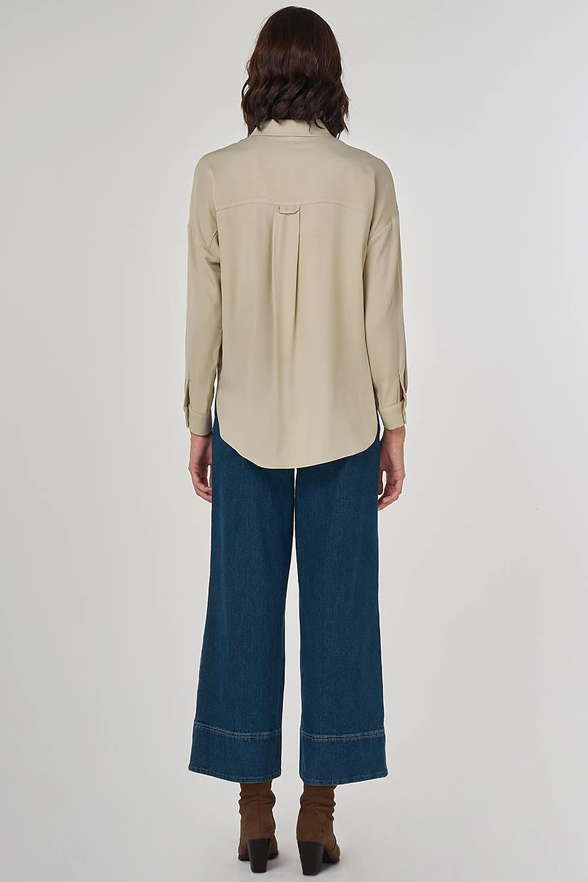 Half Placket Viscose Shirt Moss Green