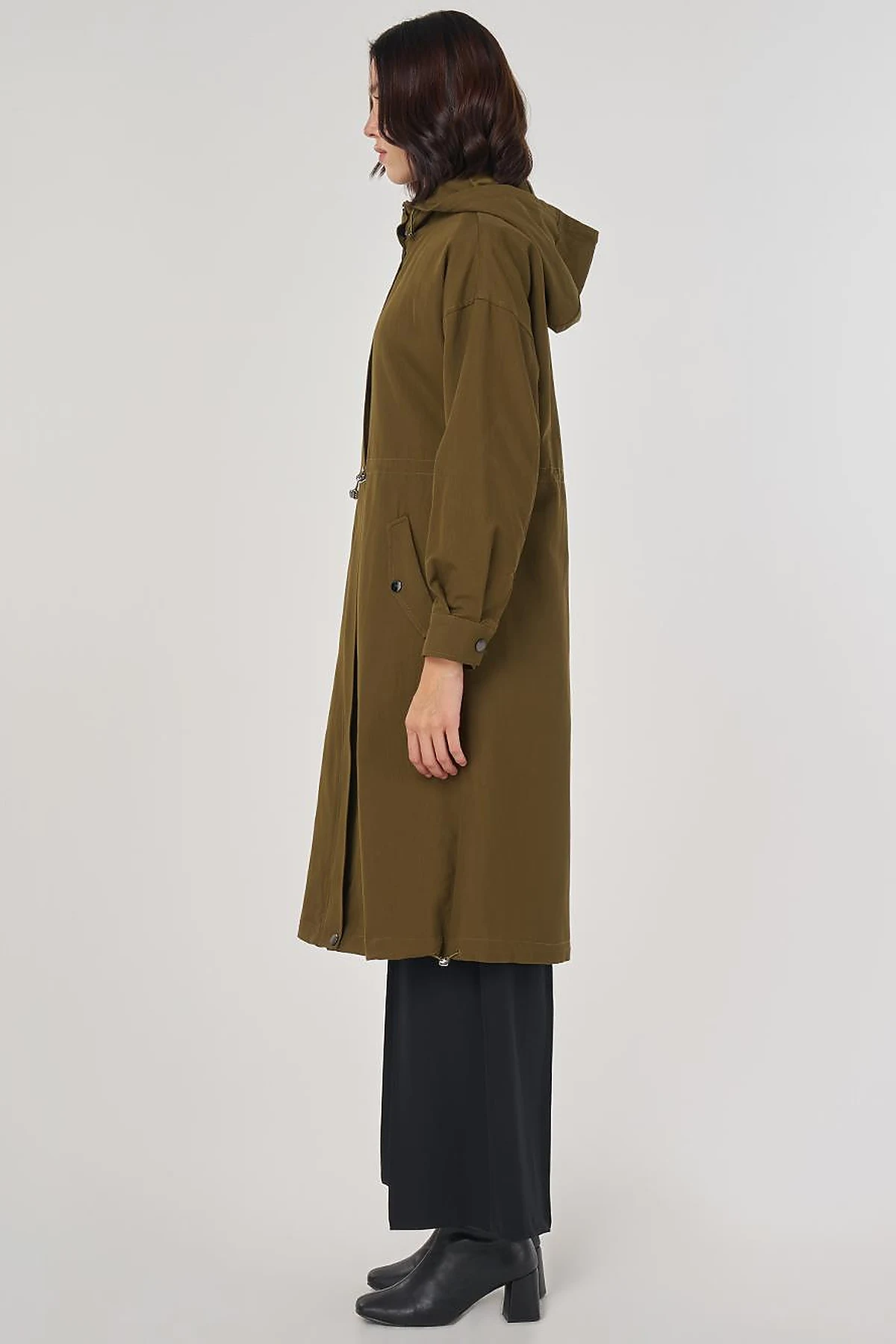 Drop Shoulder Trench Coat Khaki