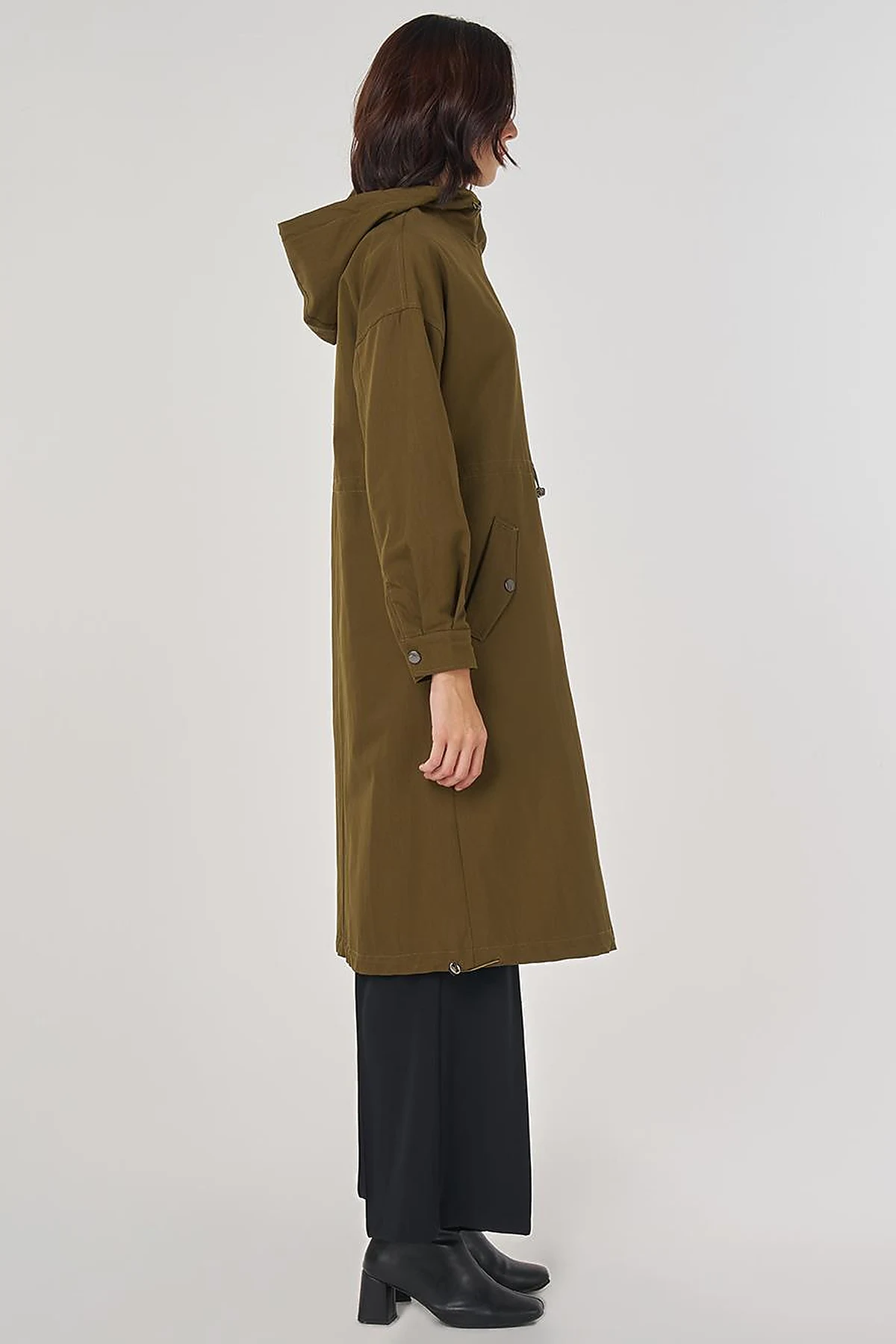 Drop Shoulder Trench Coat Khaki