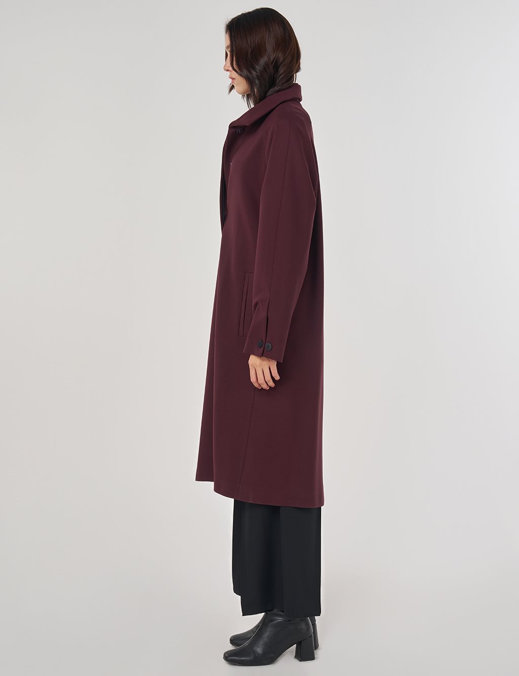 Dik Yaka Reglan Kol Kap Koyu Bordo