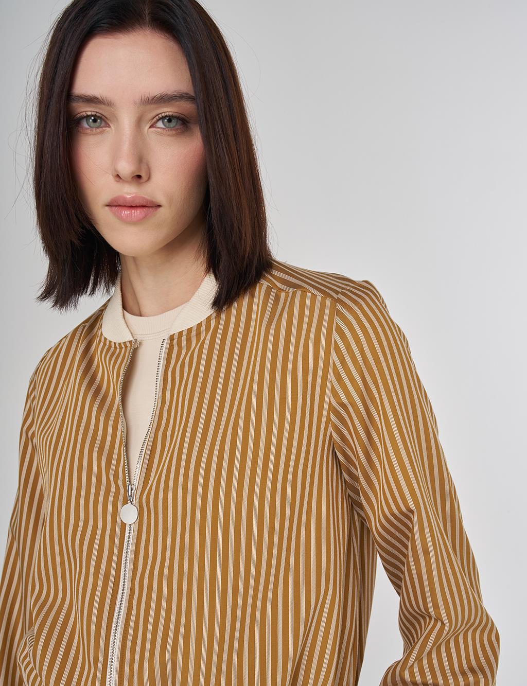 College Collar Viscose Blouse Mustard