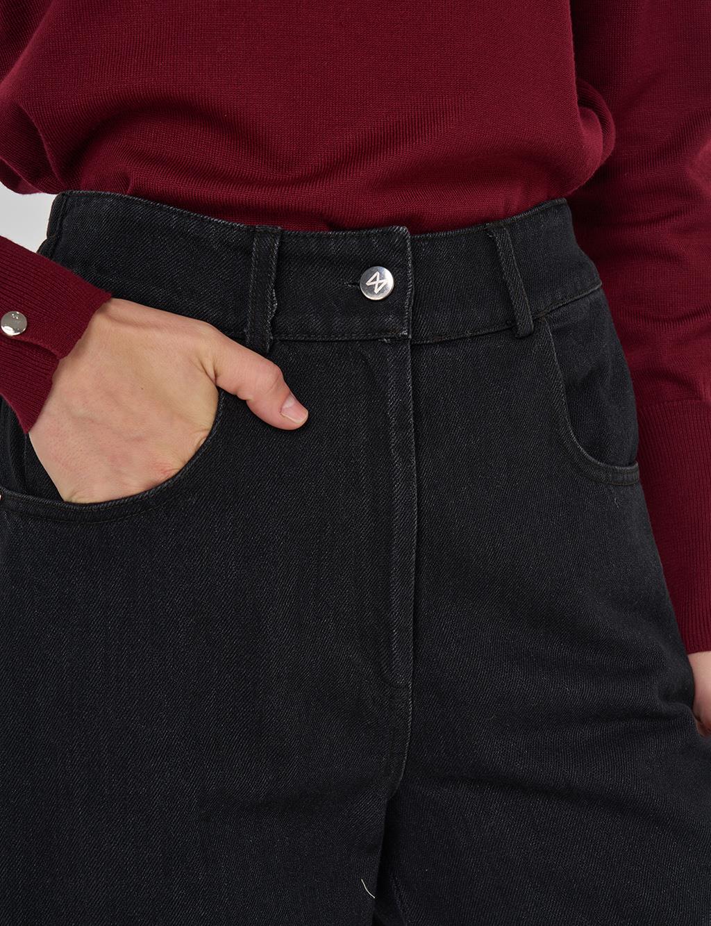 Straight Denim Pants Black