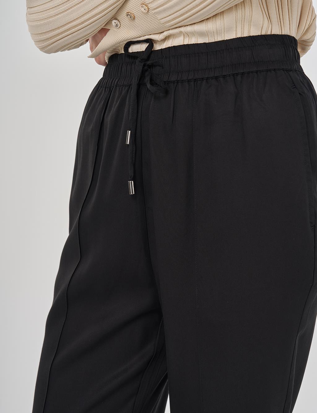 Çima Dikişli Pantolon Siyah 