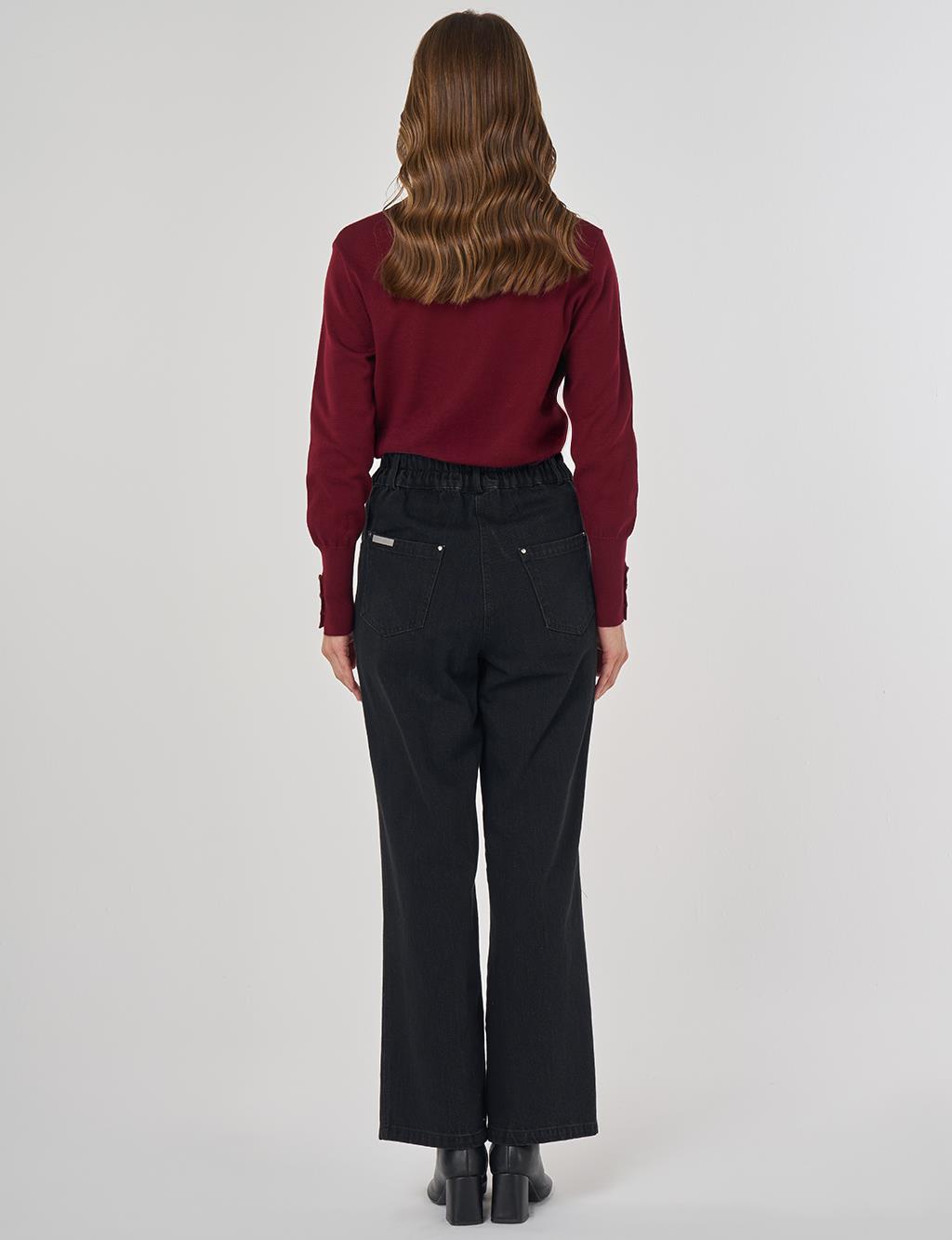 Straight Denim Pants Black