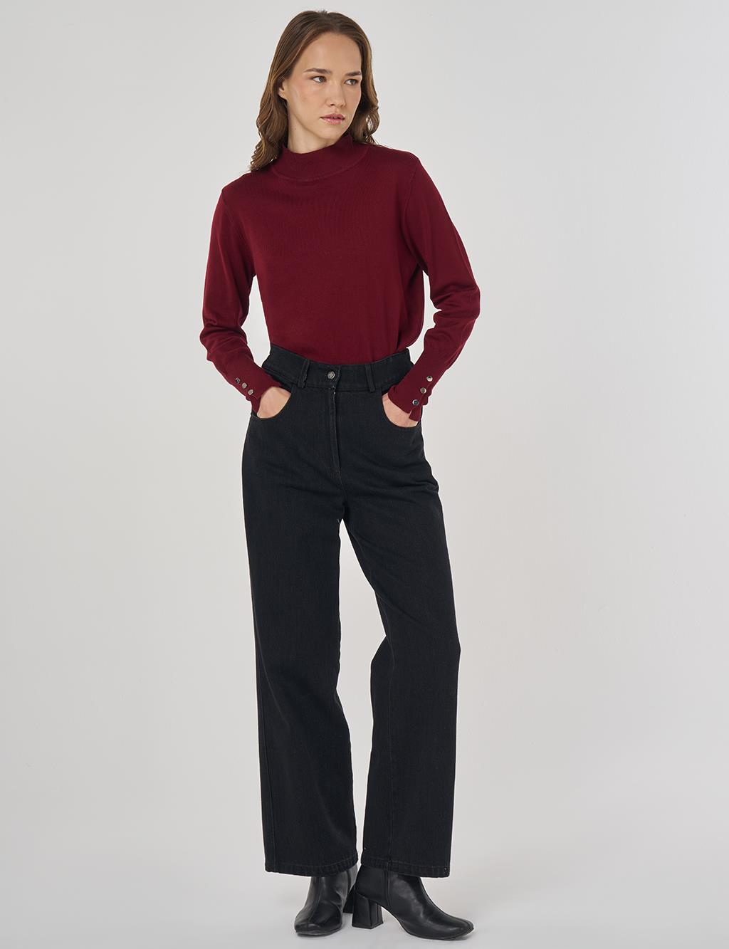 Straight Denim Pants Black