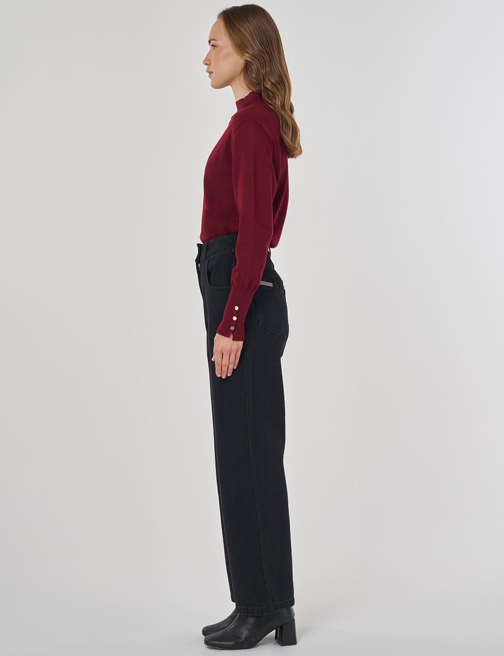 Straight Denim Pants Black