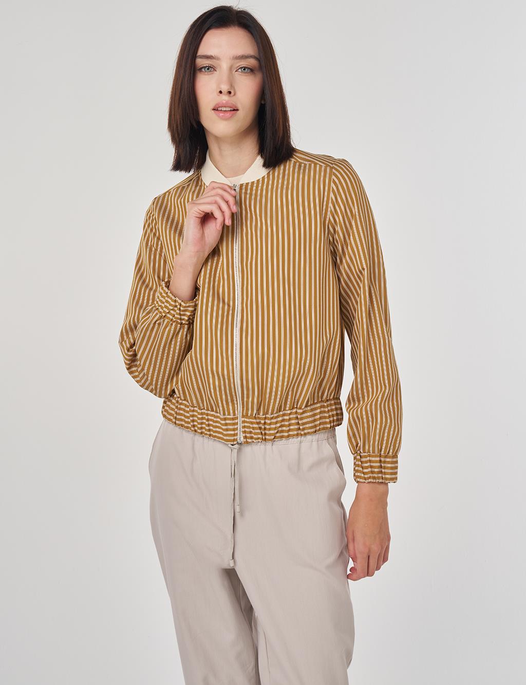 College Collar Viscose Blouse Mustard