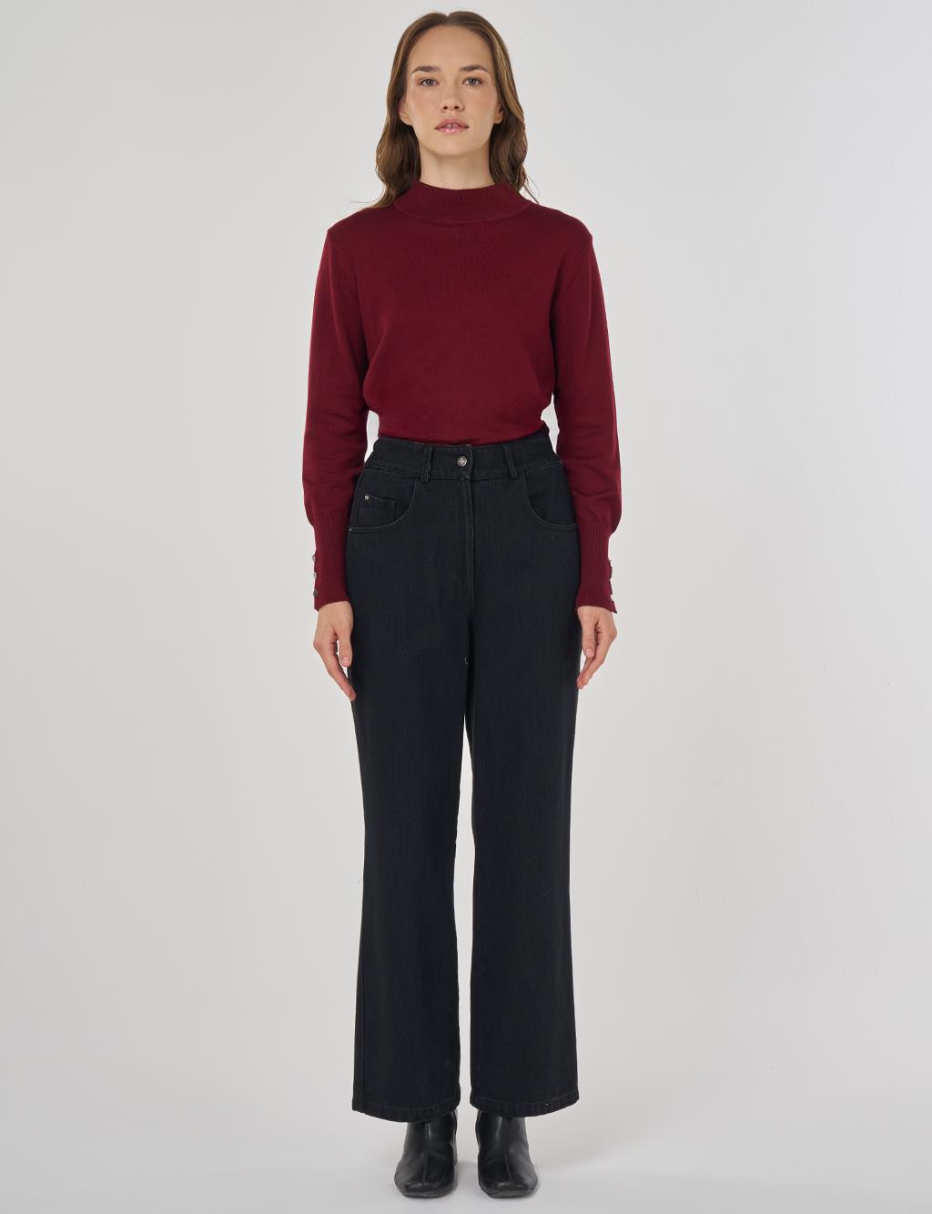 Straight Denim Pants Black