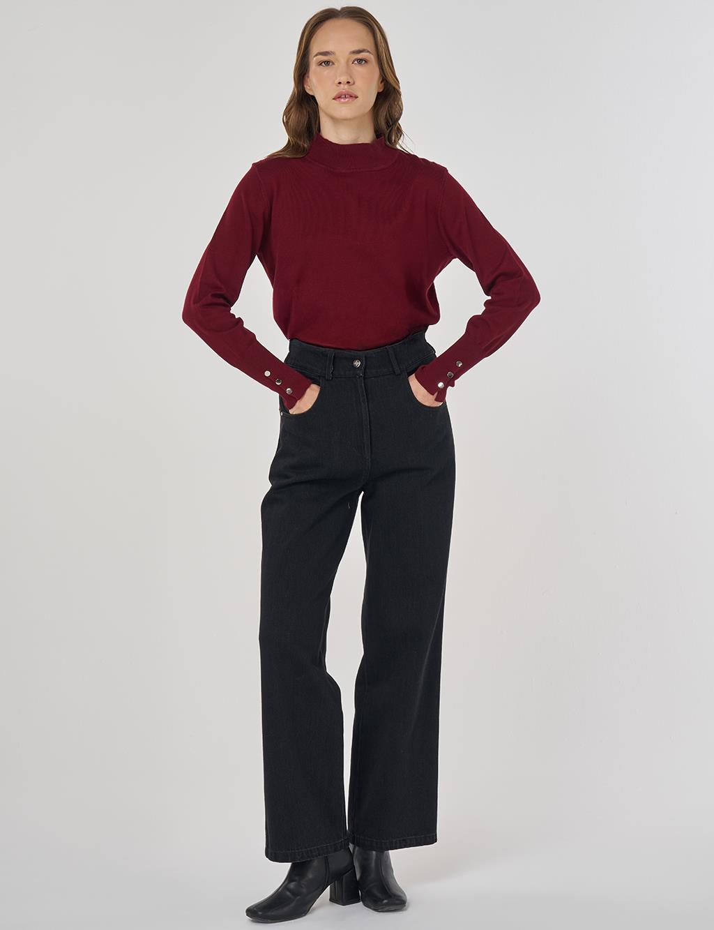 Straight Denim Pants Black