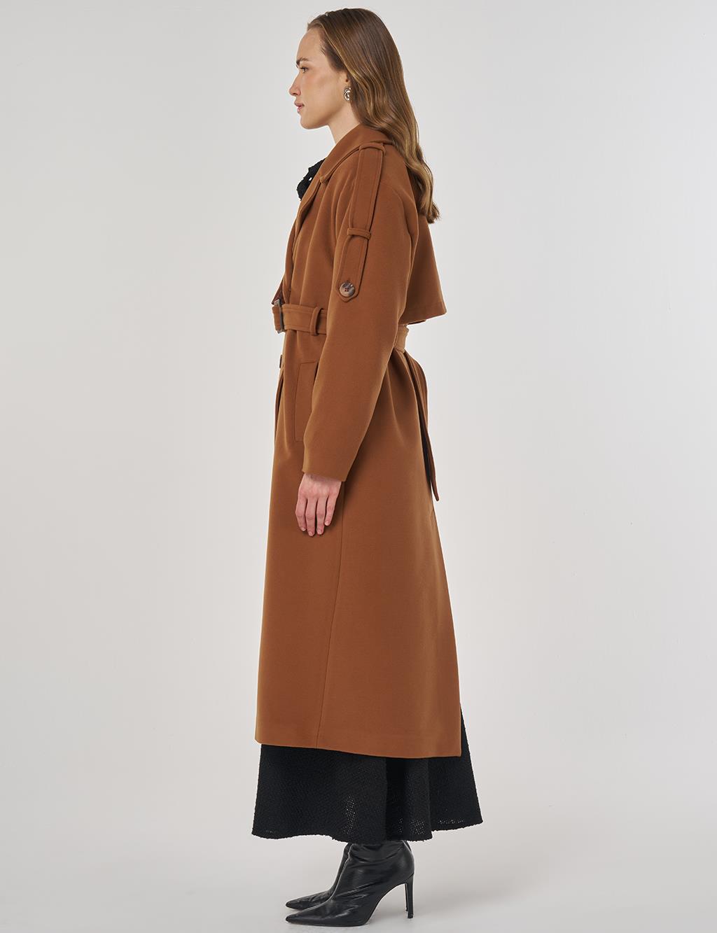 Belted Wool Coat Camel