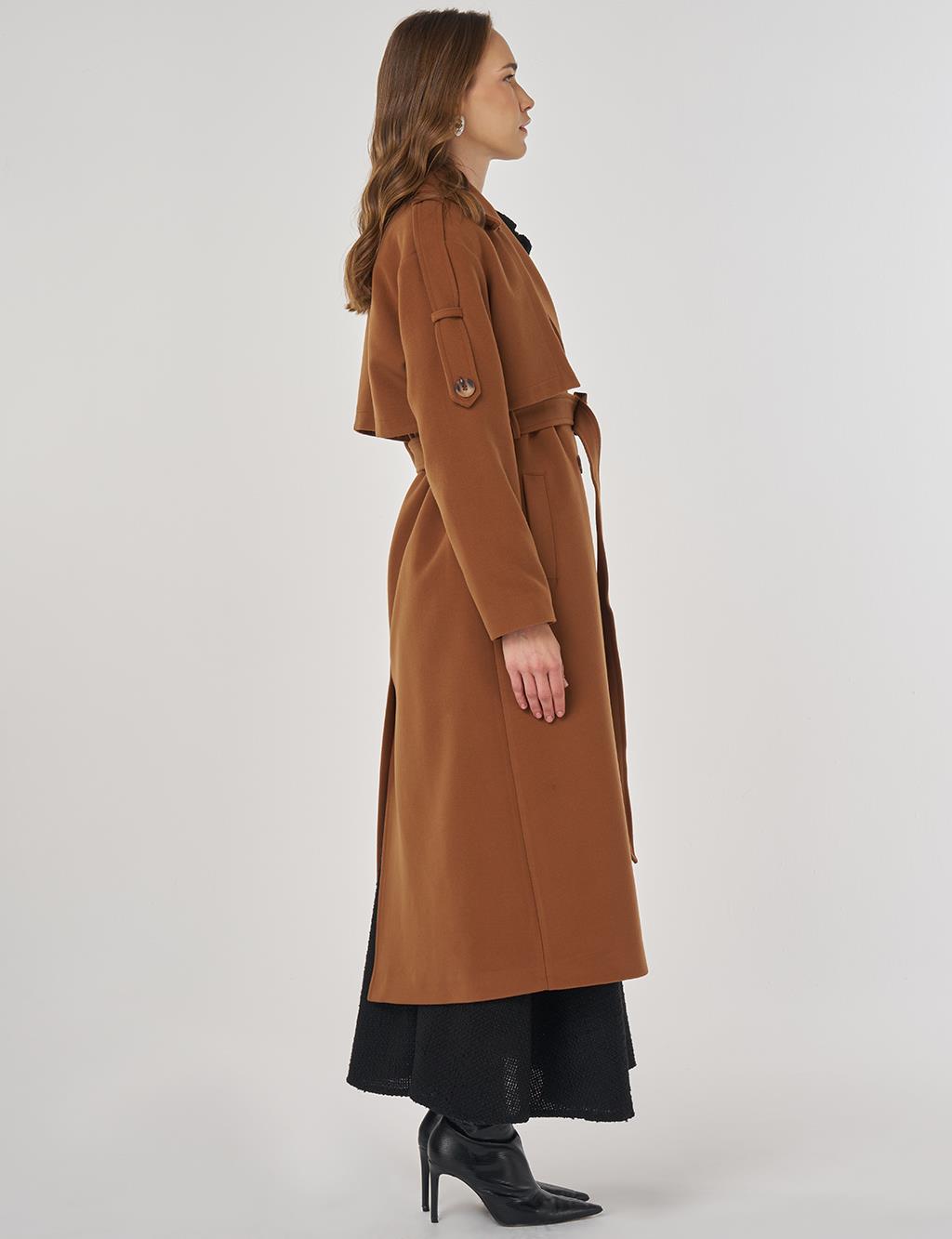 Belted Wool Coat Camel