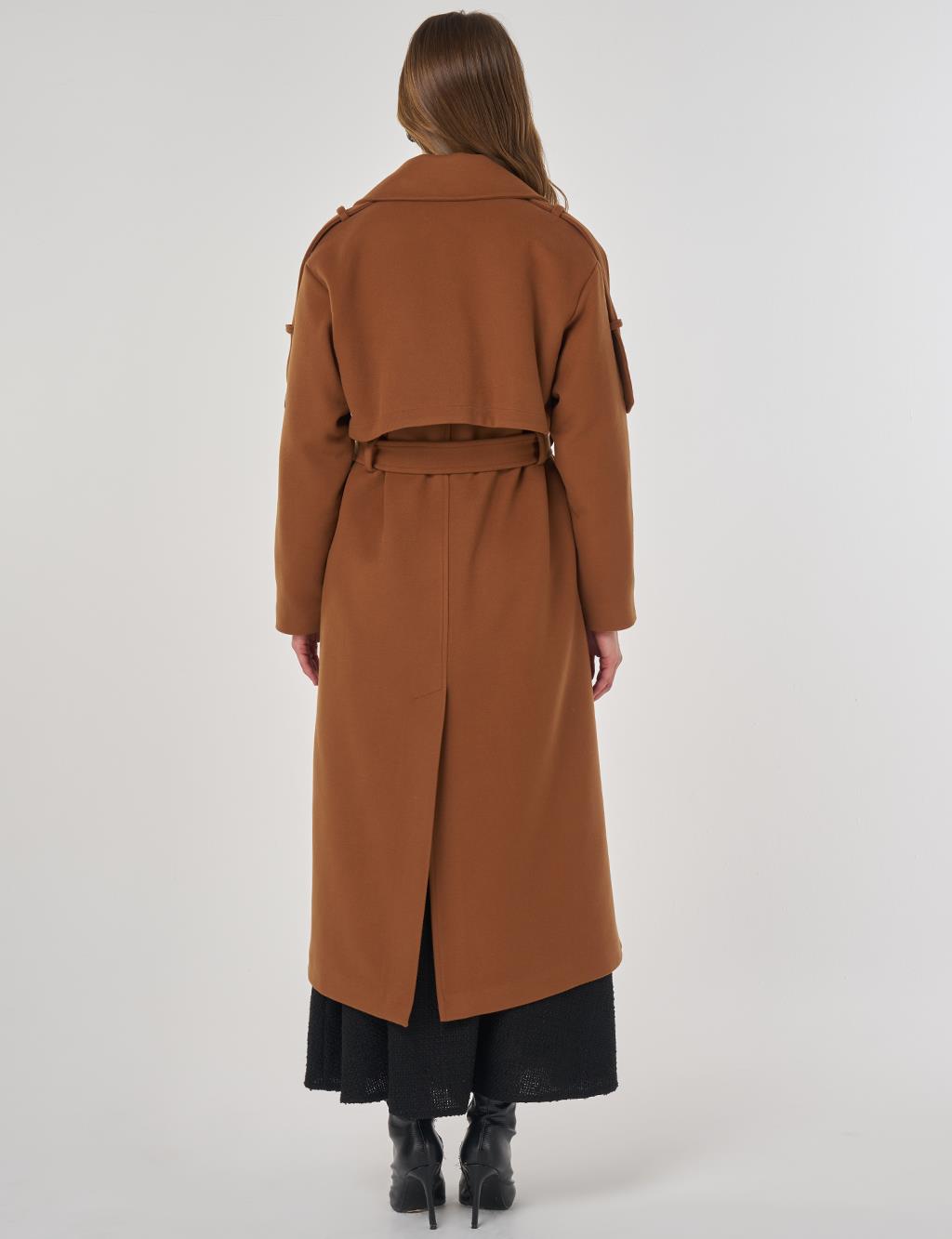 Belted Wool Coat Camel