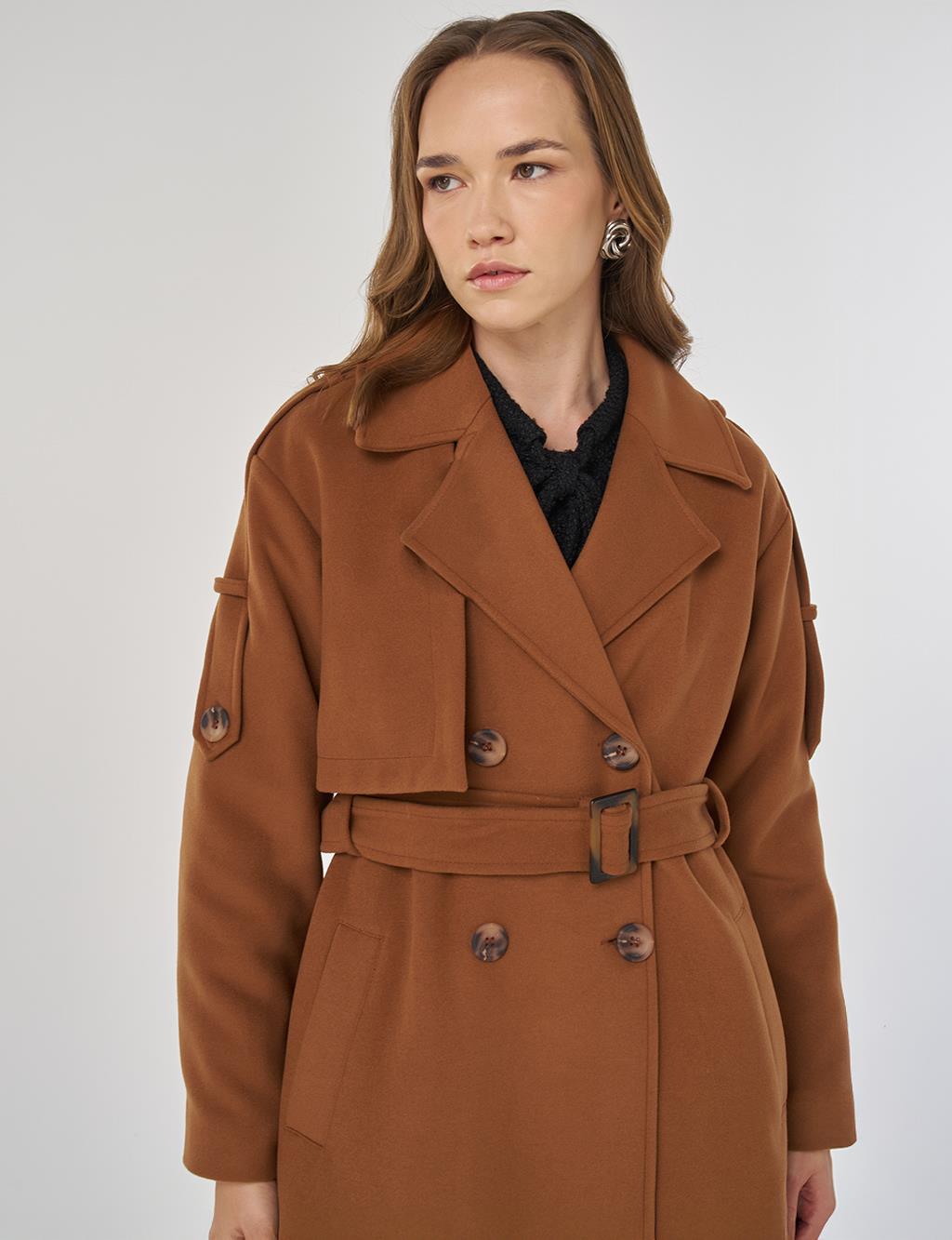 Belted Wool Coat Camel