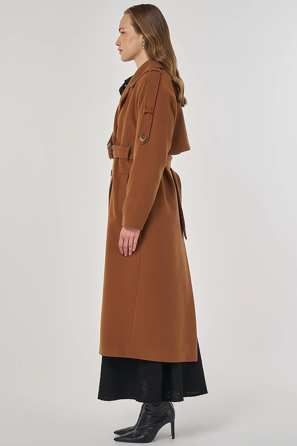 Belted Wool Coat Camel