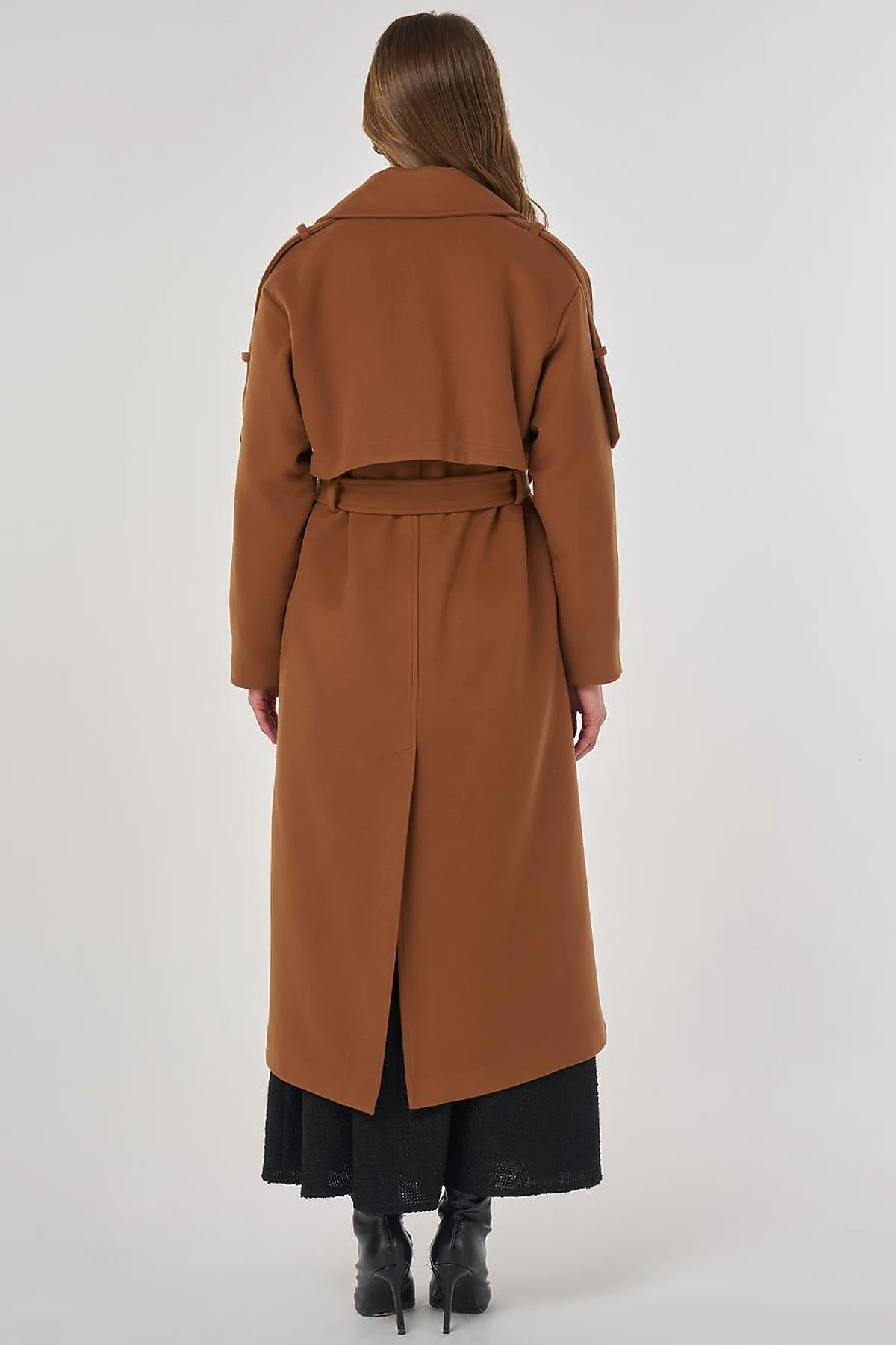 Belted Wool Coat Camel