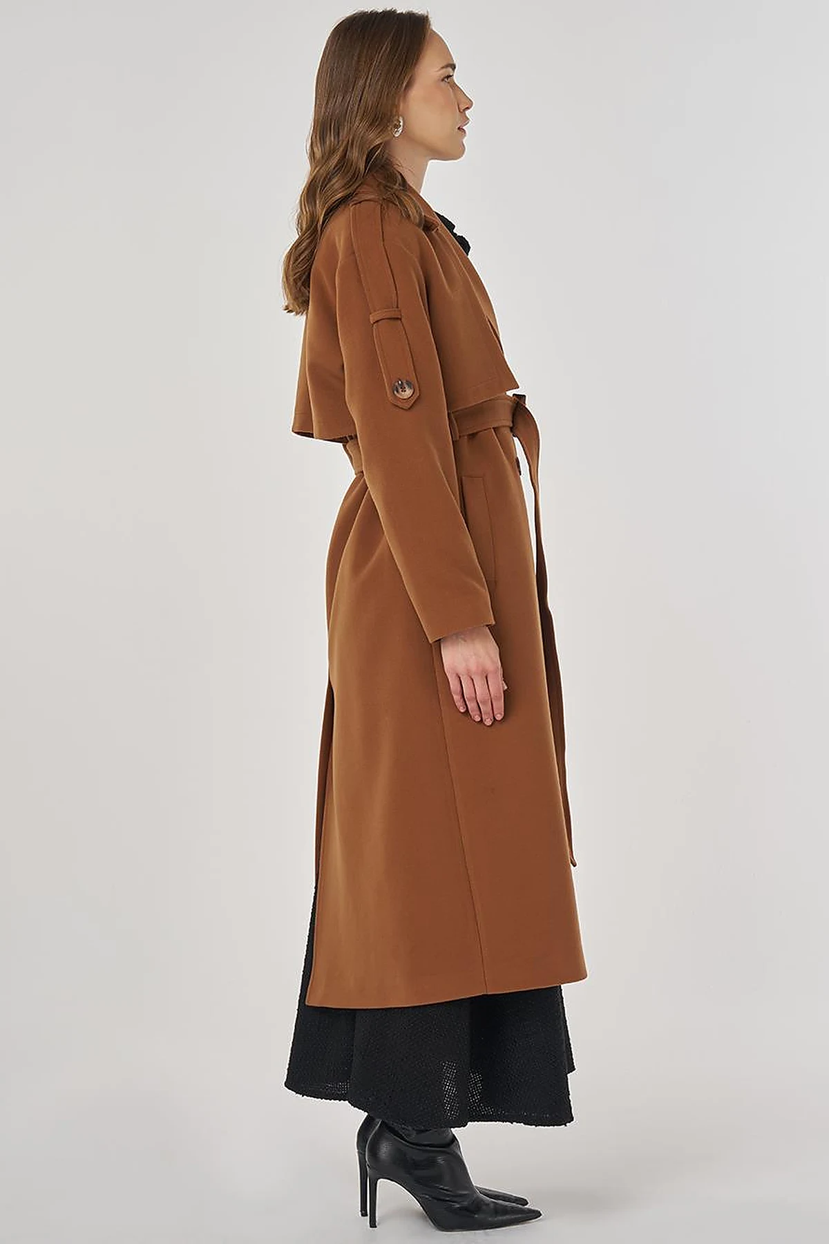 Belted Wool Coat Camel