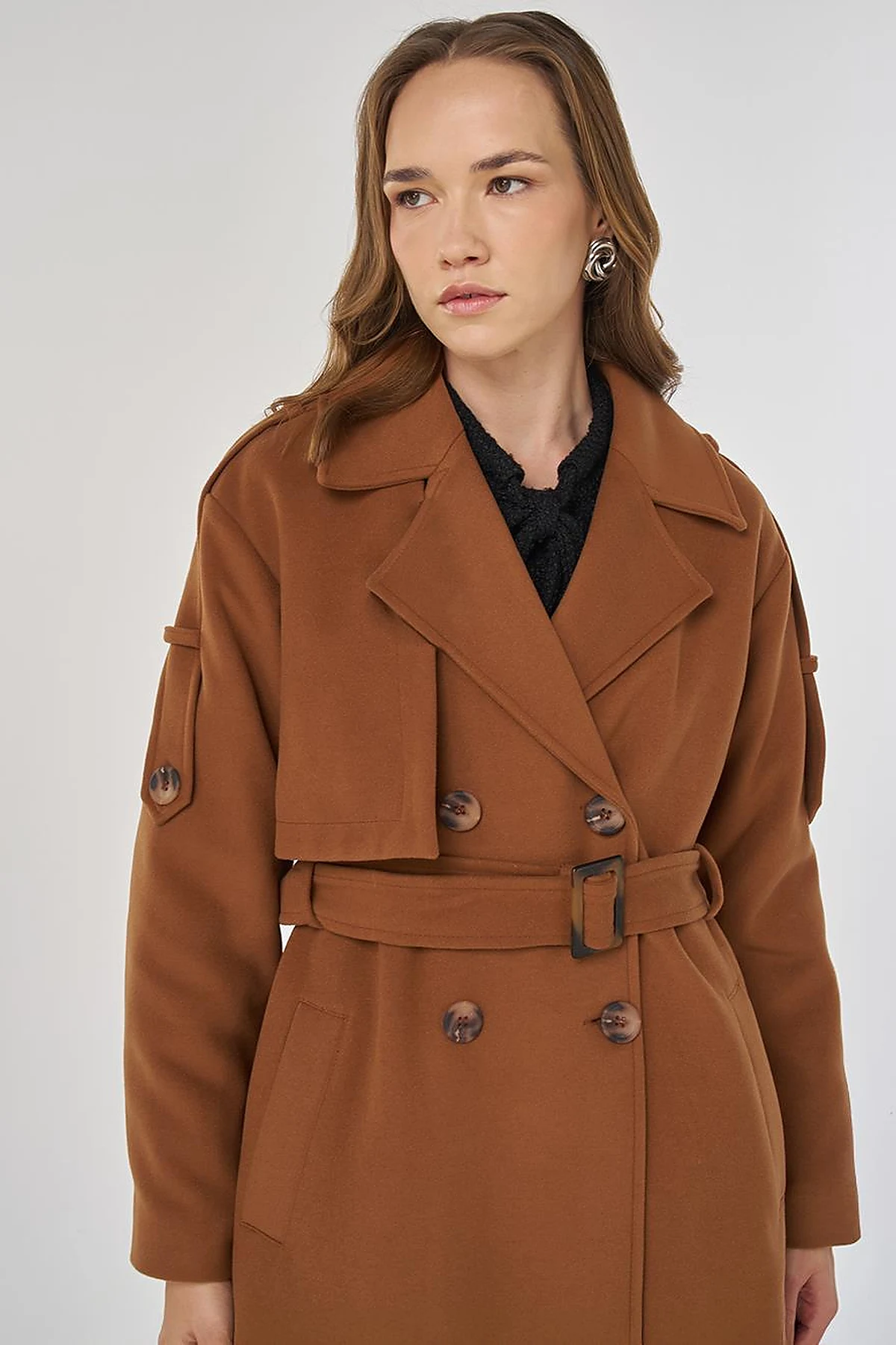Belted Wool Coat Camel
