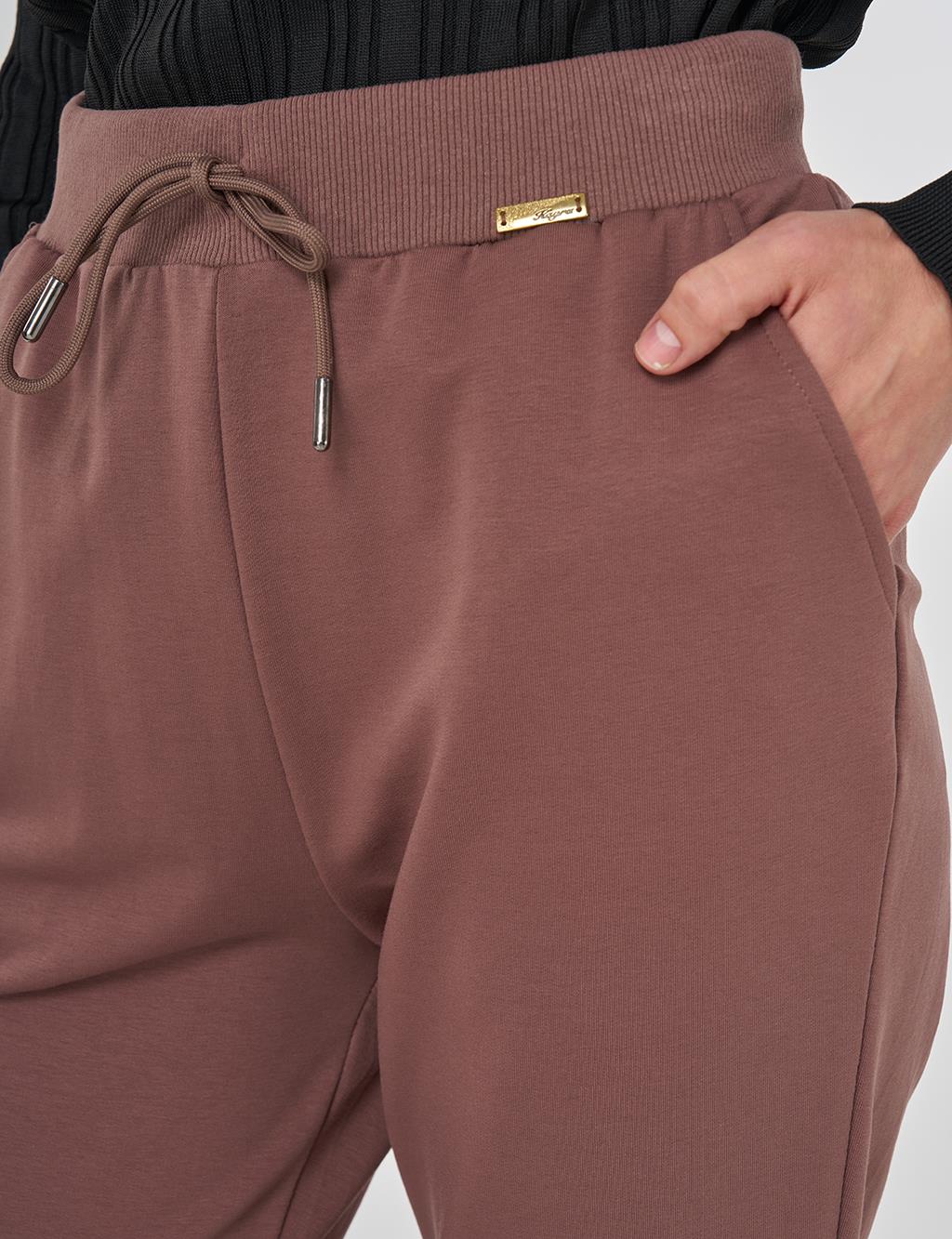 Bağcıklı Jogger Pantolon Kahve 
