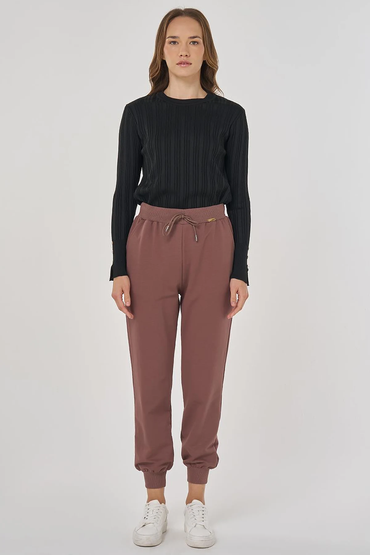 Drawstring Jogger Pants Brown