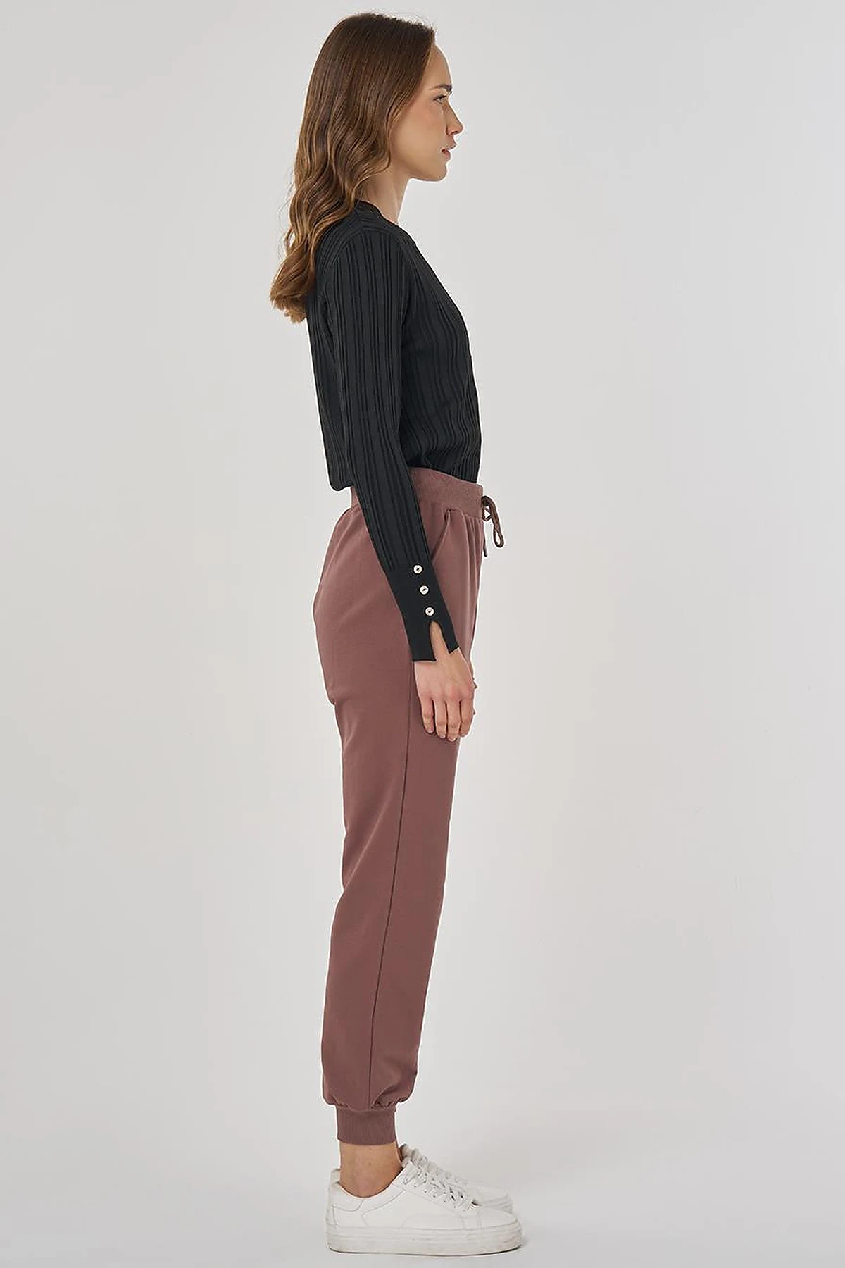 Drawstring Jogger Pants Brown