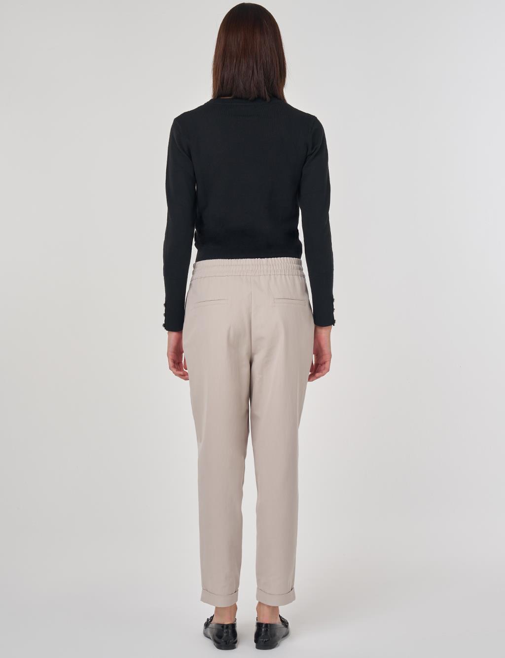 Double Cuff Carrot Cut Pants Stone