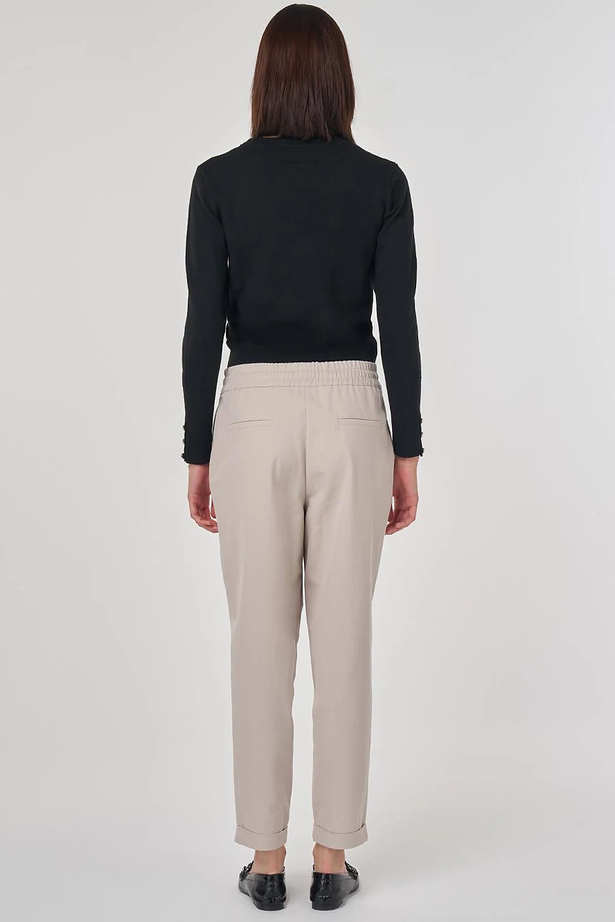Double Cuff Carrot Cut Pants Stone