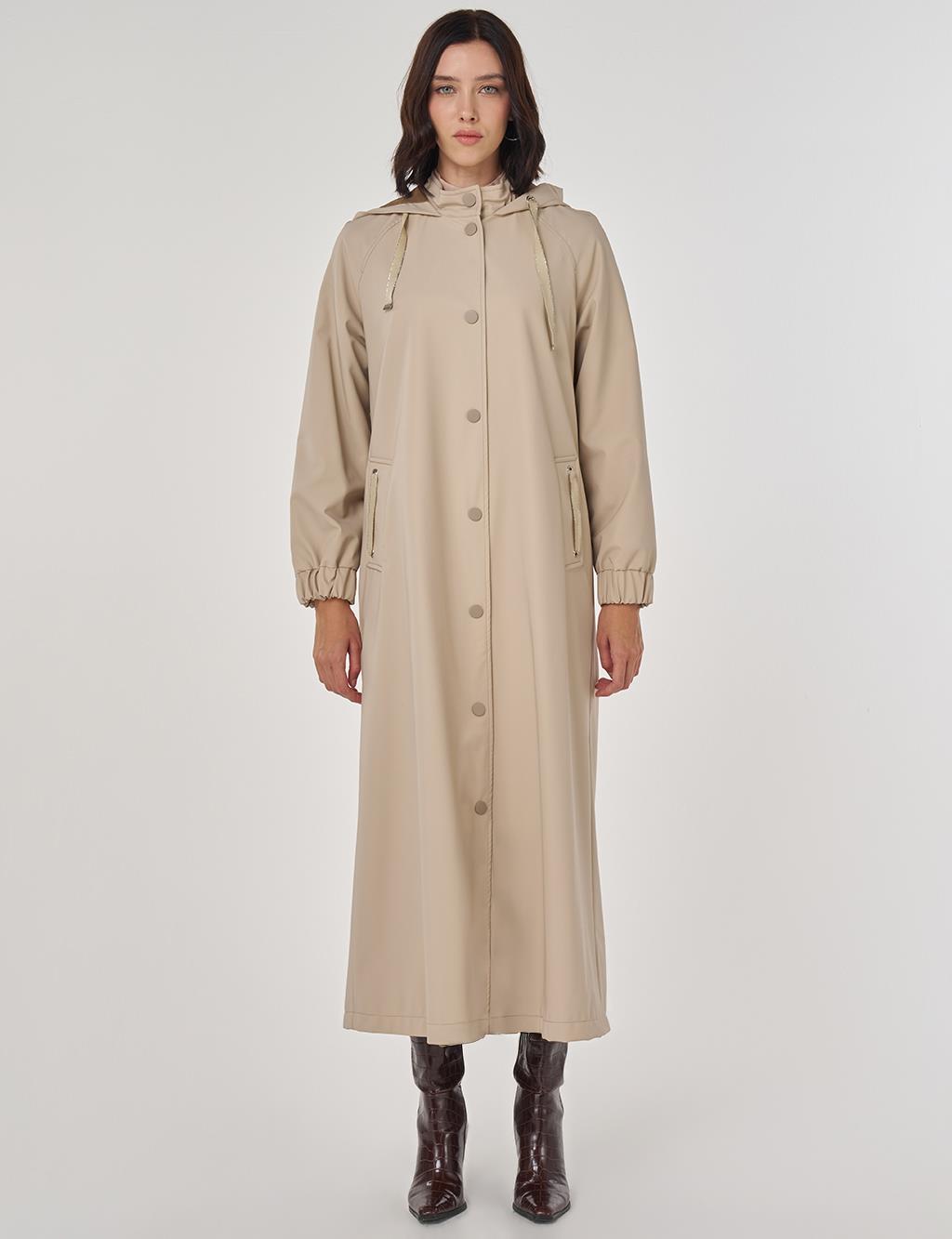 Dik Yaka Pardesü Bej 
