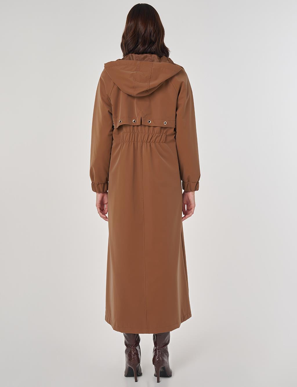 Dik Yaka Pardesü Sütlü Kahve 