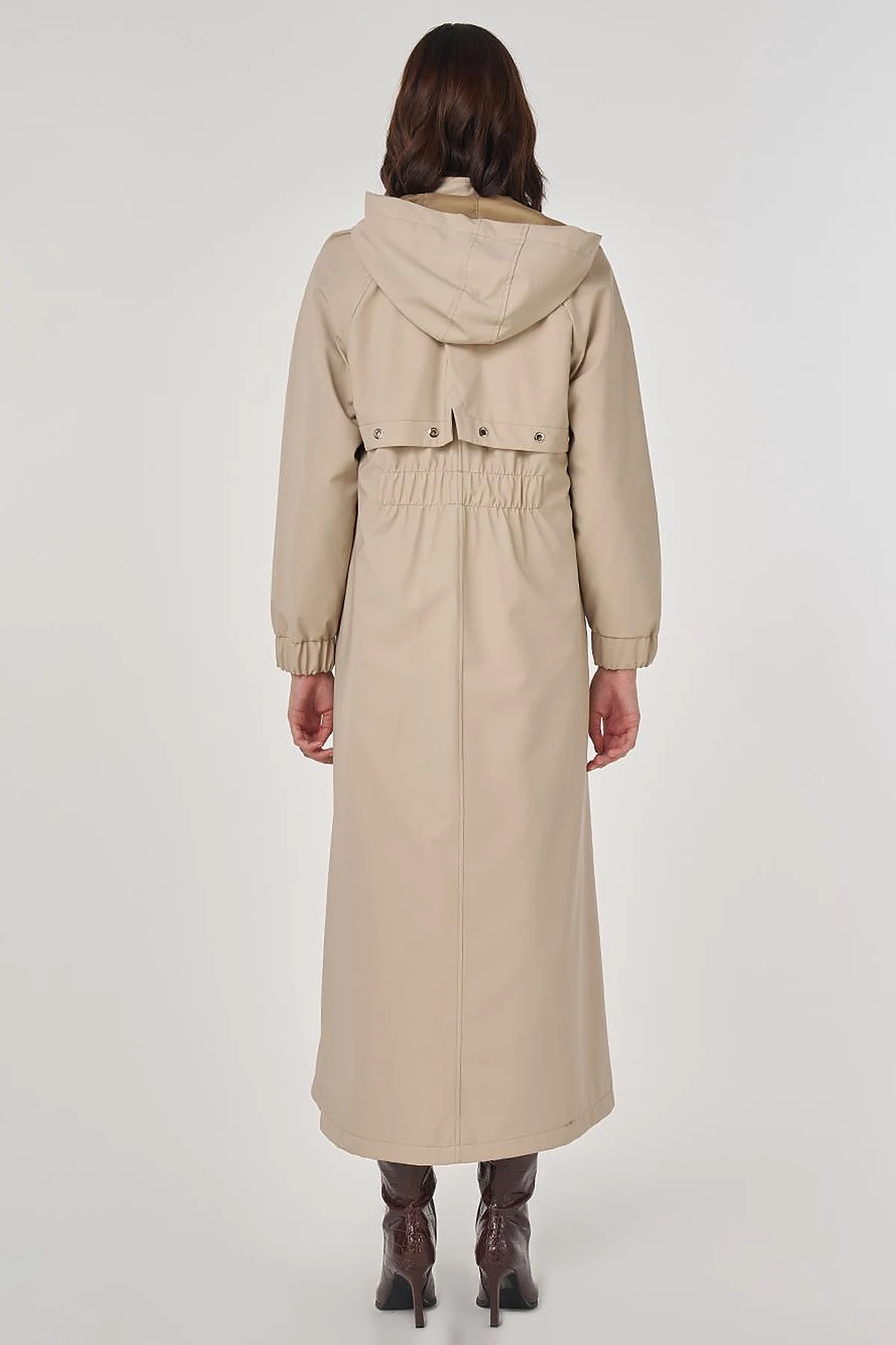 Stand Collar Overcoat Beige