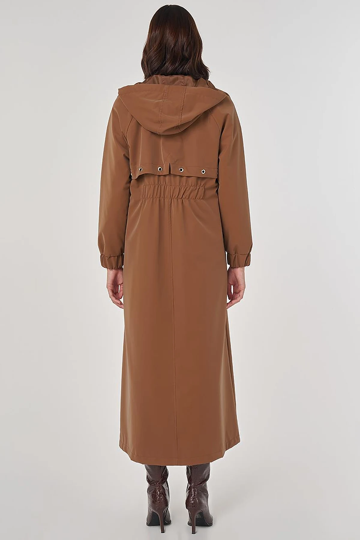 Stand Collar Overcoat Milky Brown