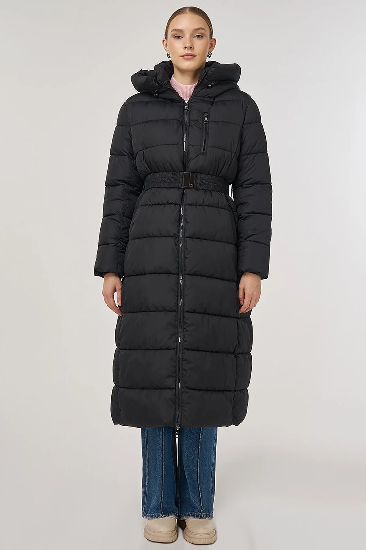 Zipper-Detail Anorak Jacket Black