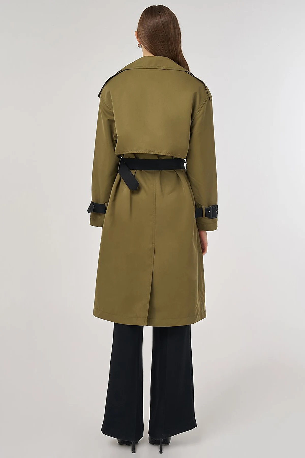 Epaulet Detailed Trench Coat Khaki