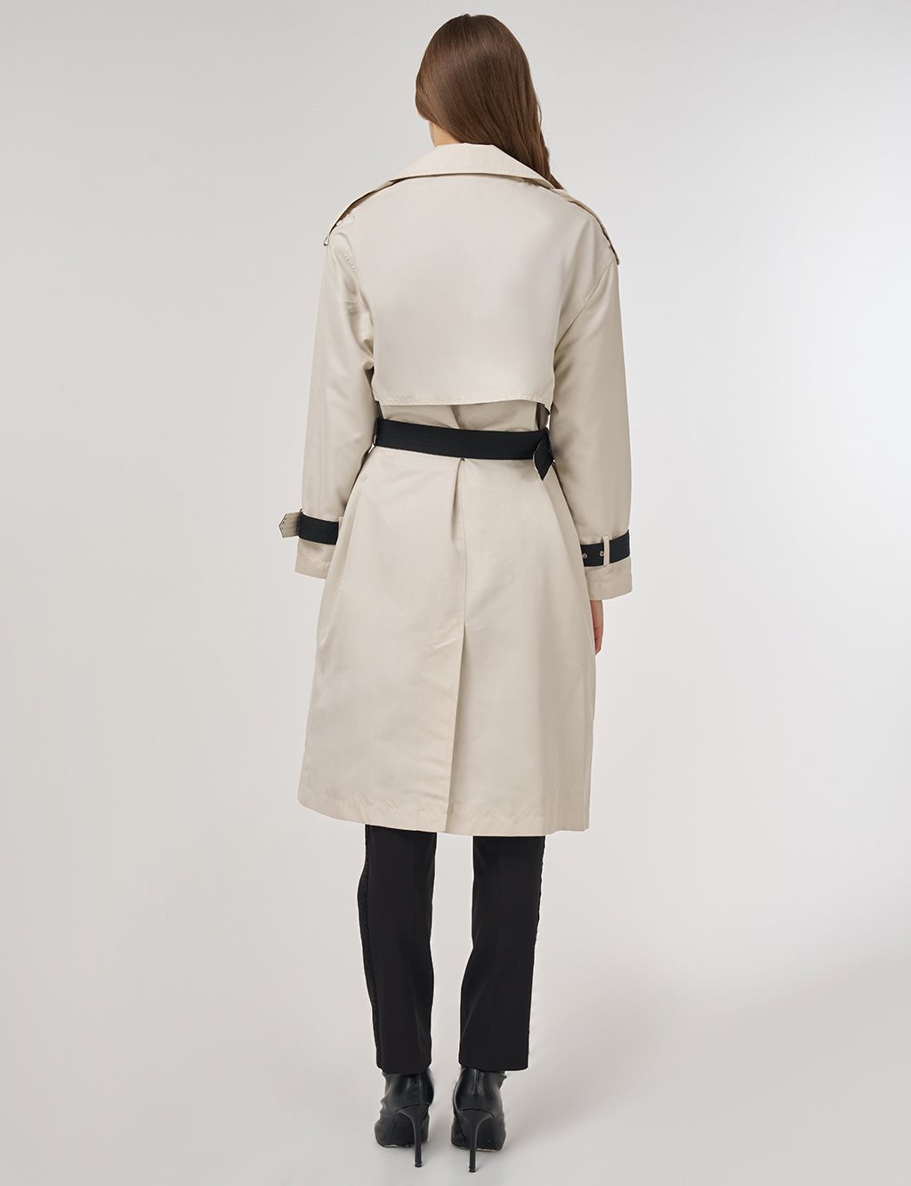 Epaulet Detailed Trench Coat Stone