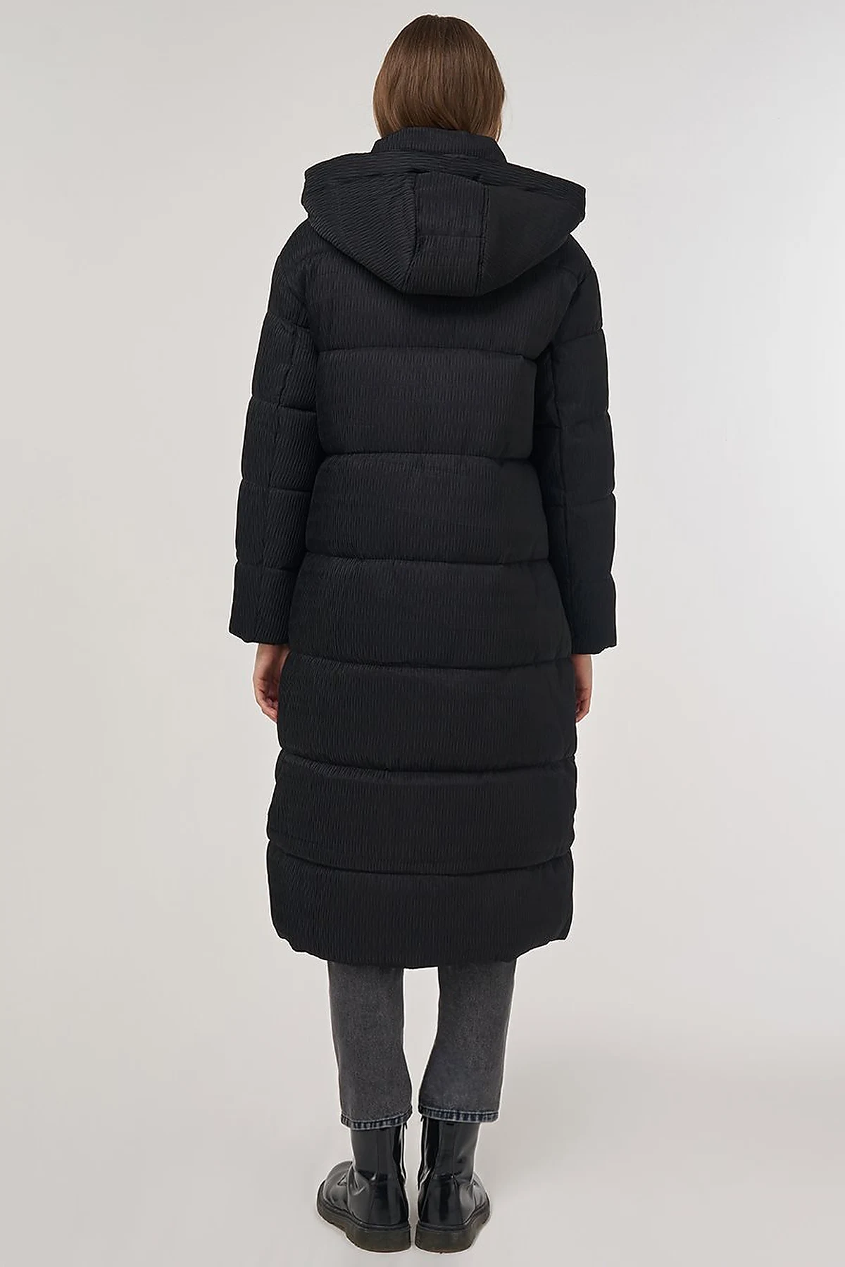 Zipper-Closure Anorak Jacket Black 