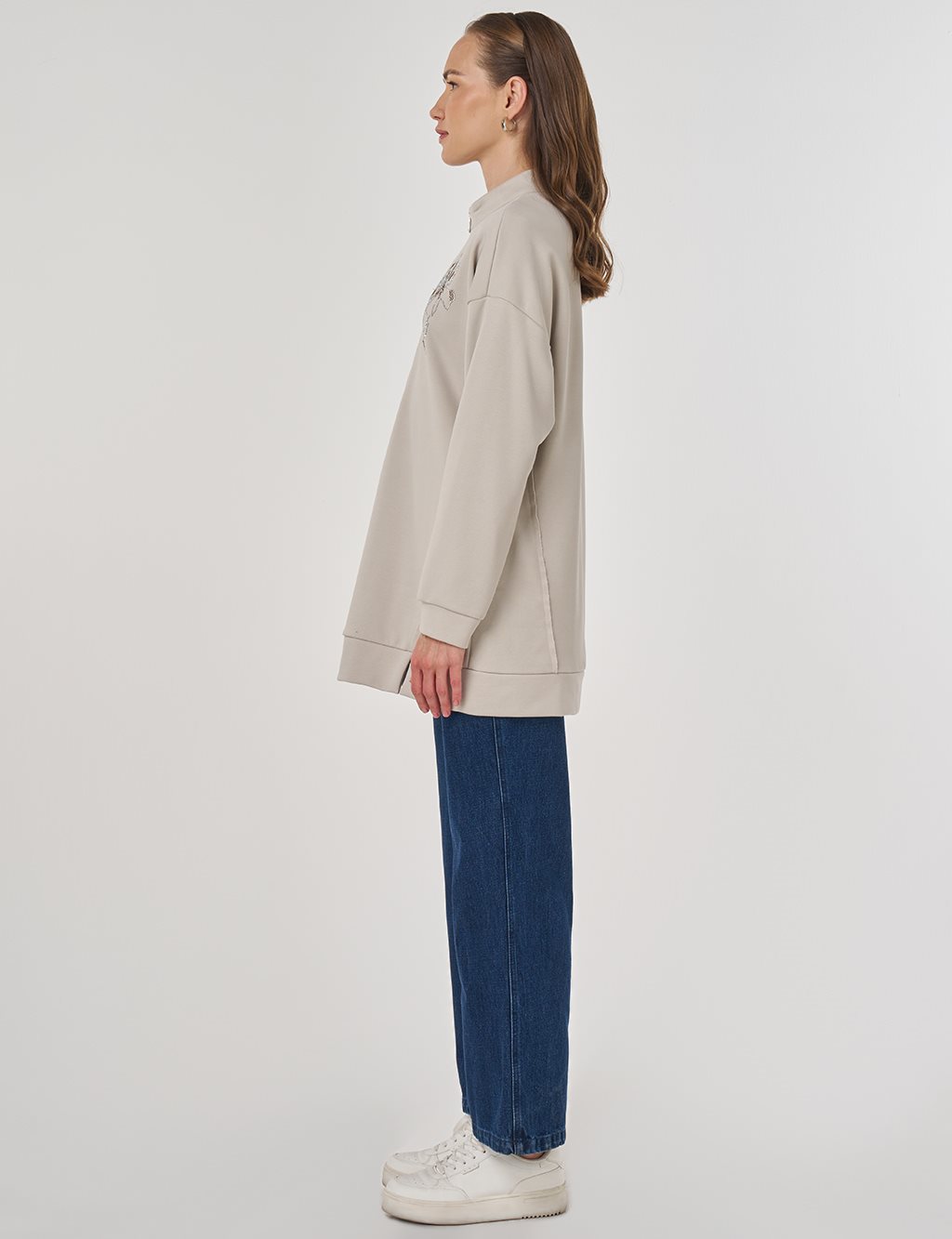 Hotfix Printed Three-Thread Sweatshirt Grey