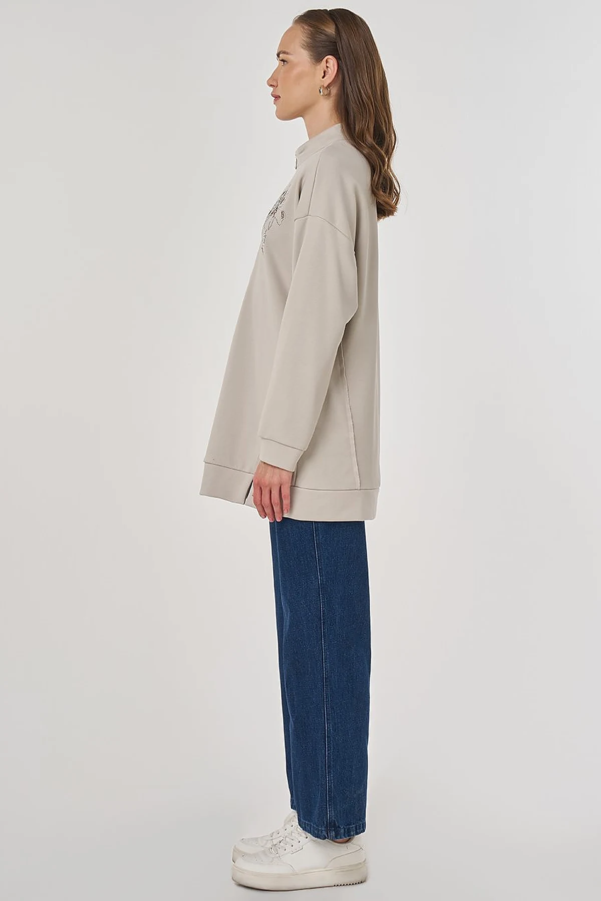 Hotfix Printed Three-Thread Sweatshirt Grey