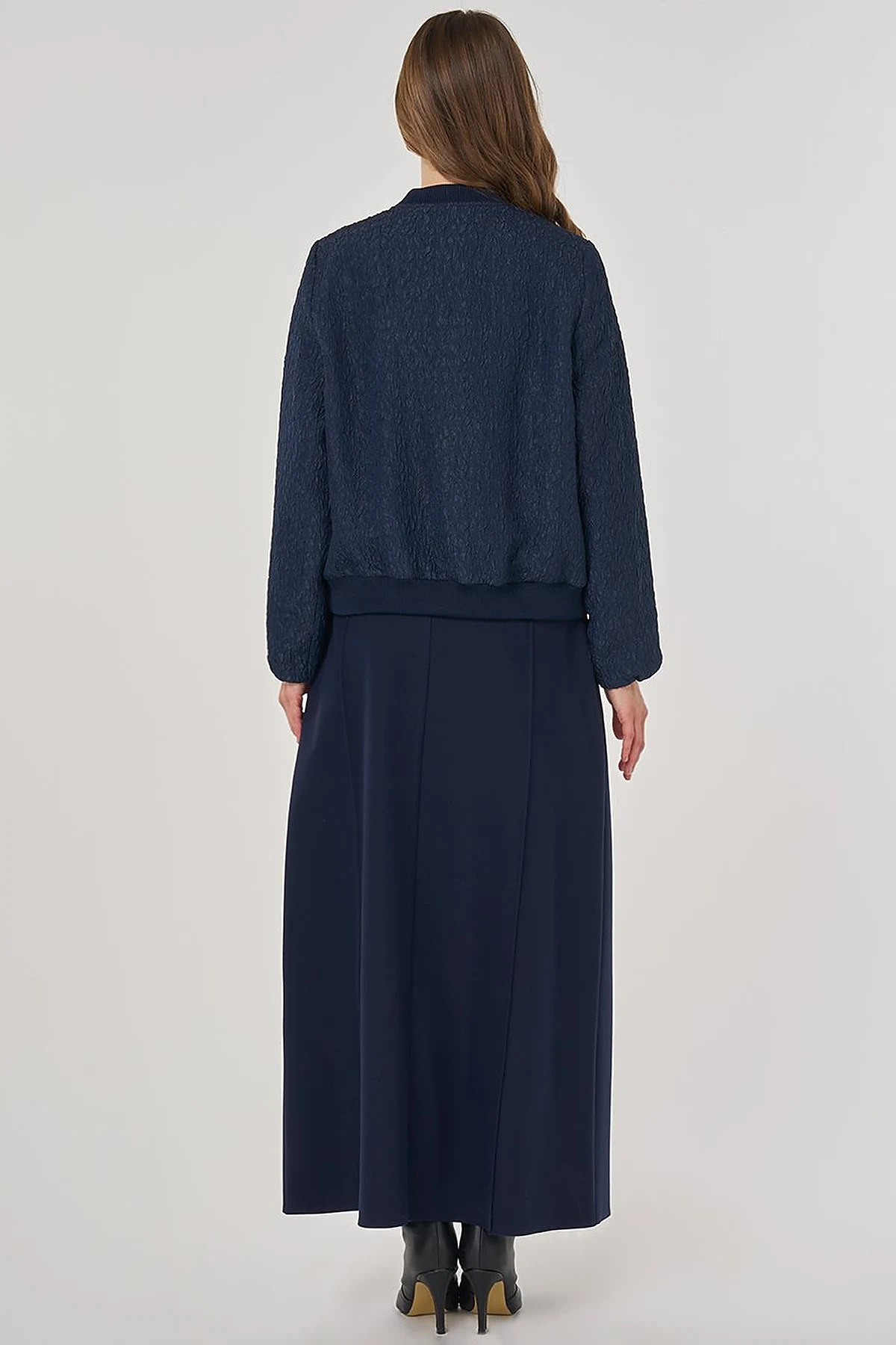 Jacquard Skirt Set Navy 