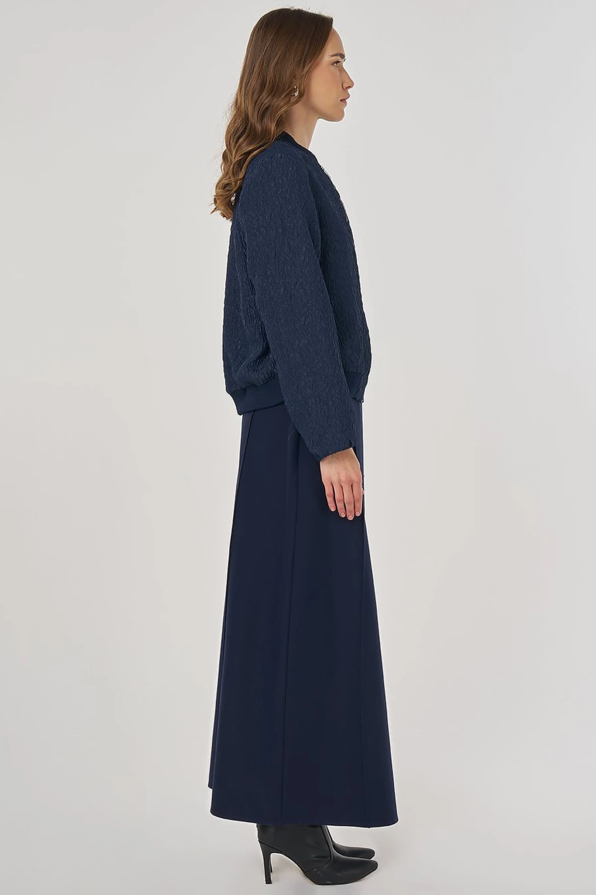 Jacquard Skirt Set Navy 