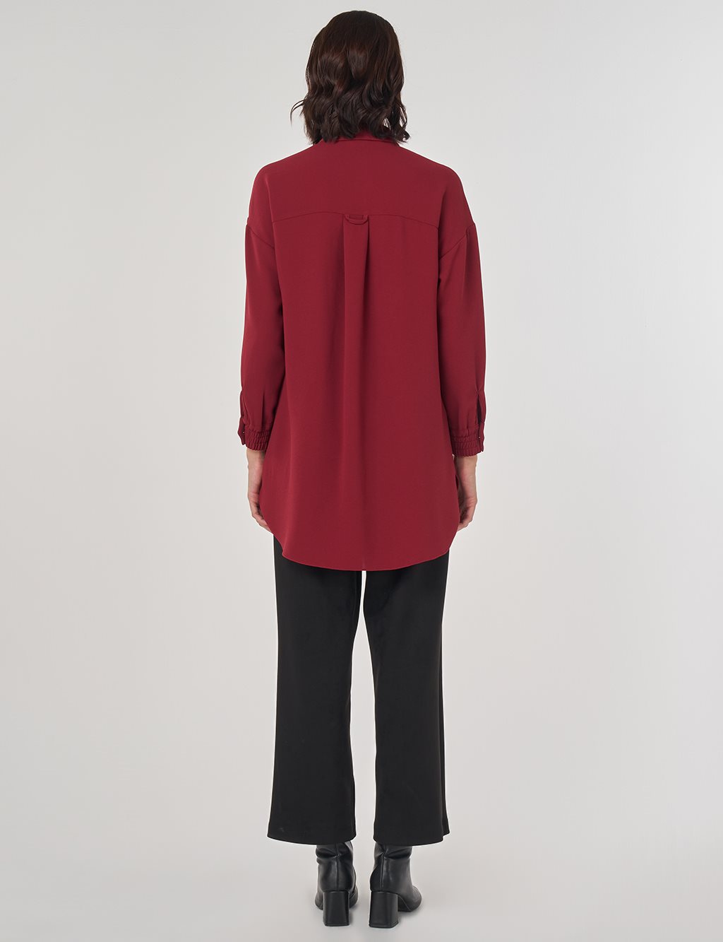 Kapak Cep Detaylı Bluz Tibet Kırmızısı