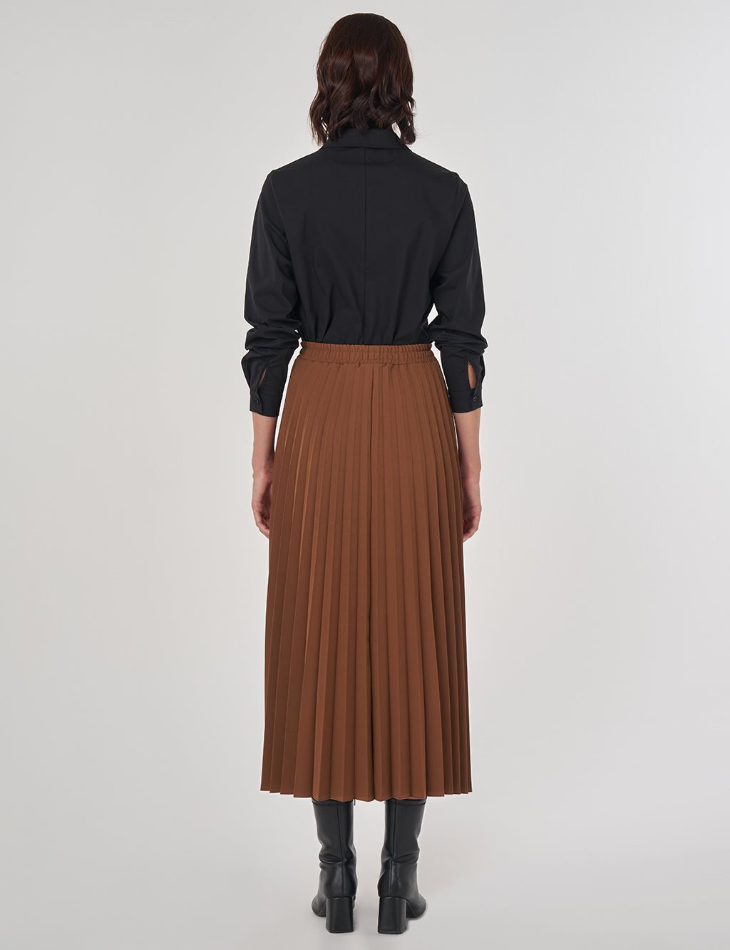 Pleated Skirt Brown