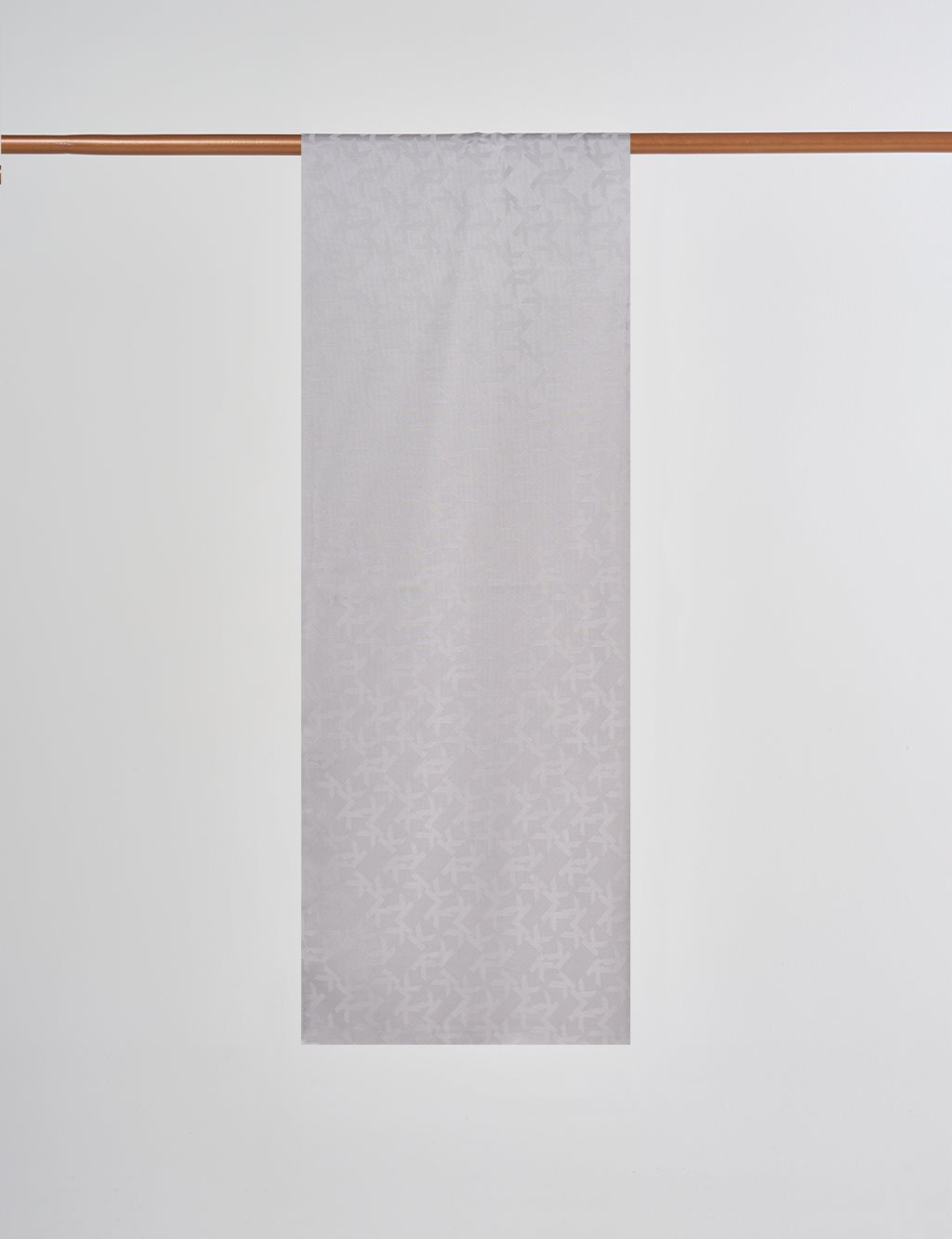 Jacquard Shawl with Logo Detail Silver