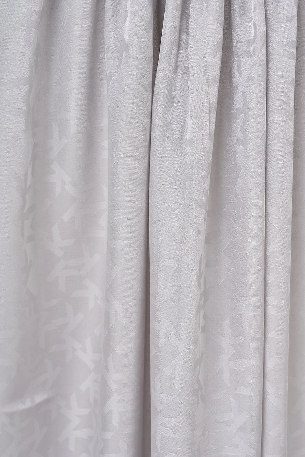 Jacquard Shawl with Logo Detail Silver