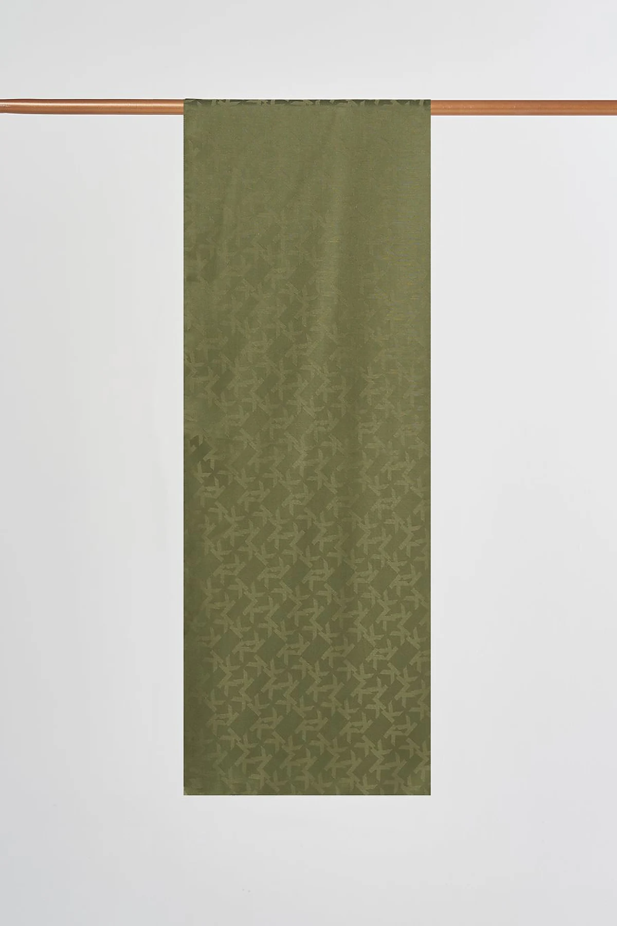 Jacquard Shawl with Logo Detail Khaki