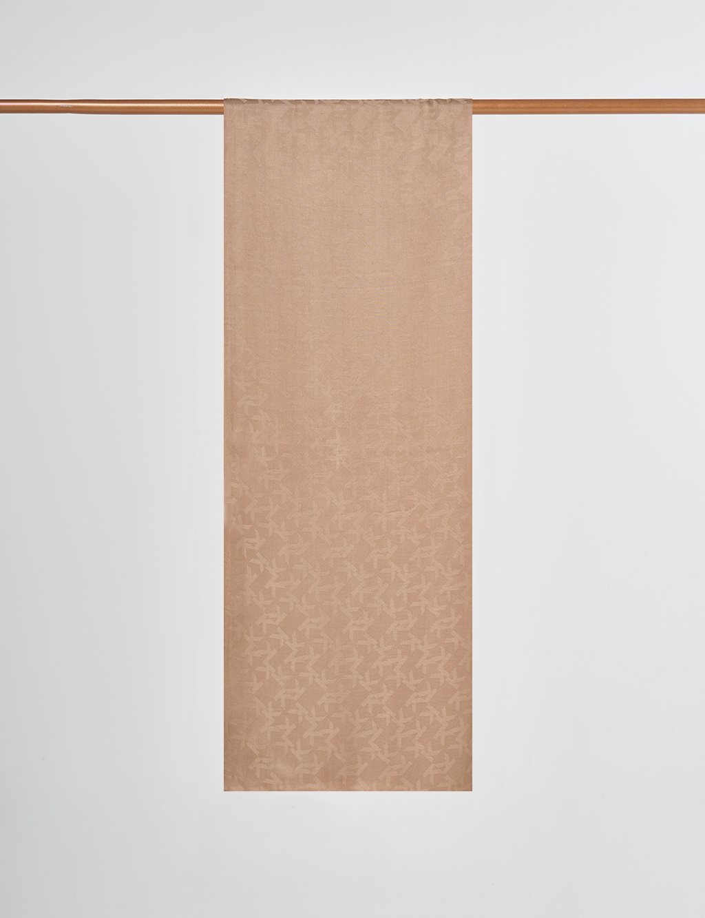 Jacquard Shawl with Logo Detail Light Brown