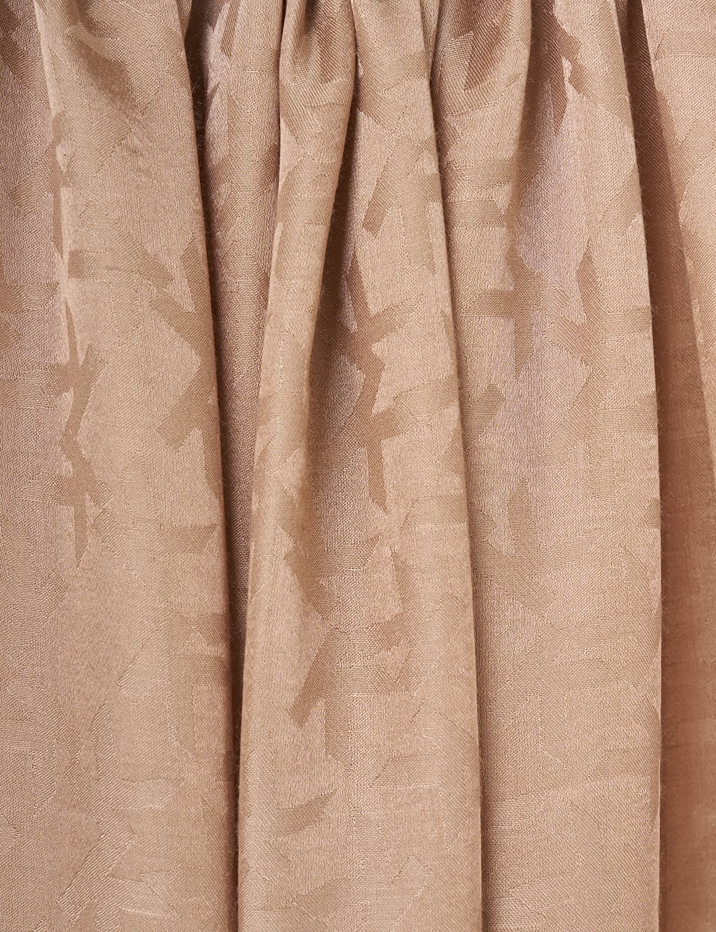 Jacquard Shawl with Logo Detail Light Brown