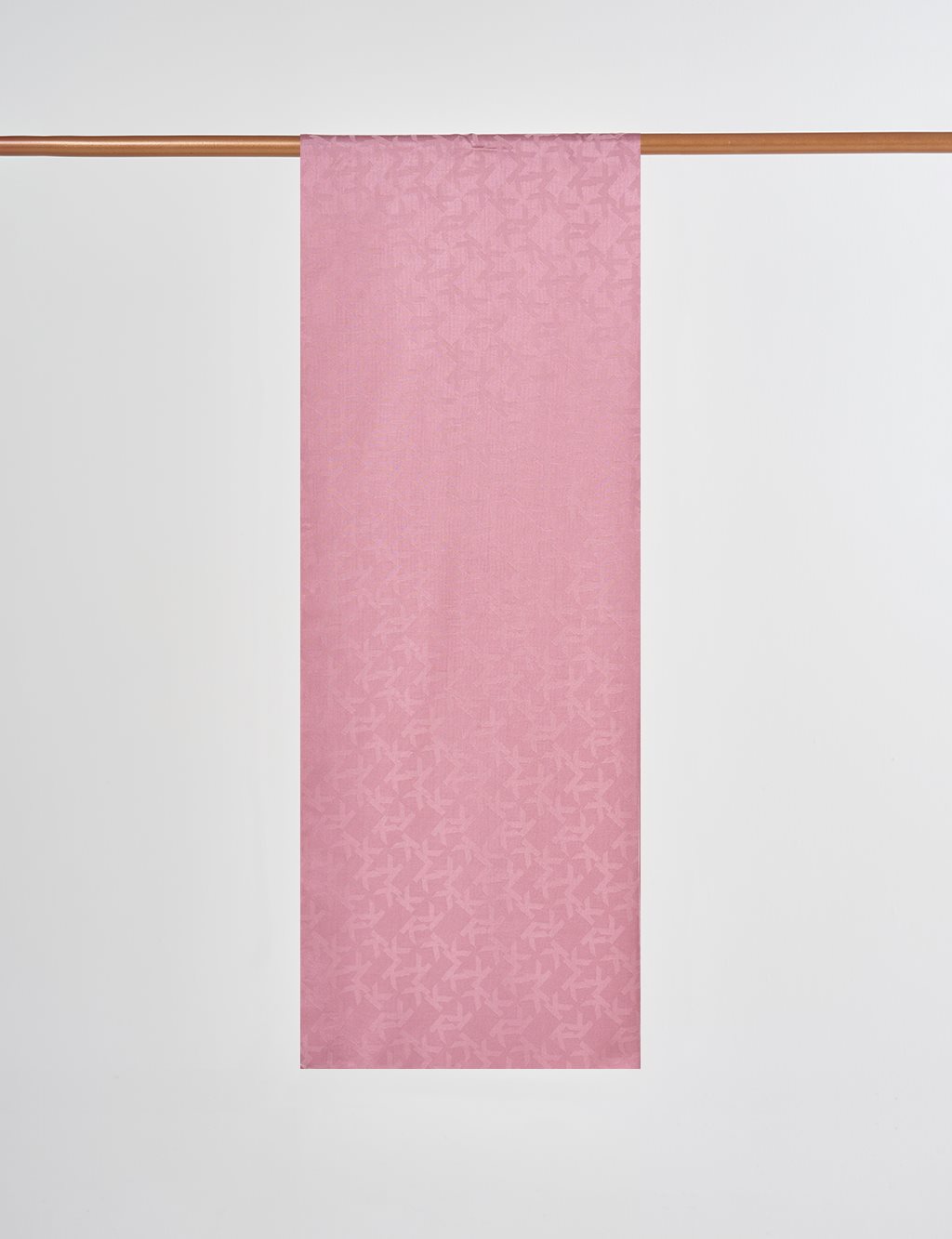 Jacquard Shawl with Logo Detail Powder Brown