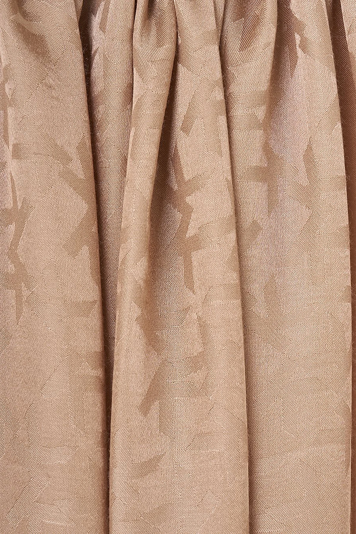 Jacquard Shawl with Logo Detail Light Brown