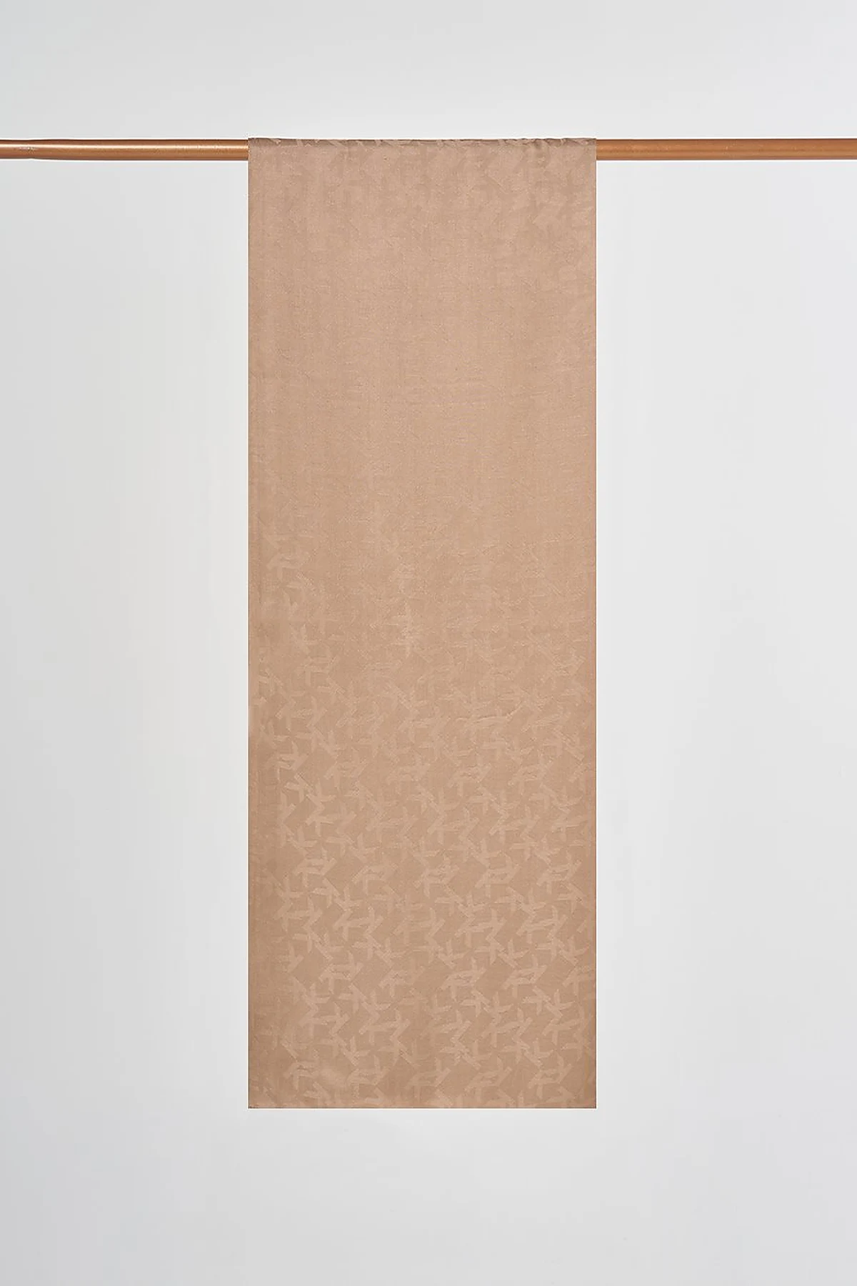 Jacquard Shawl with Logo Detail Light Brown