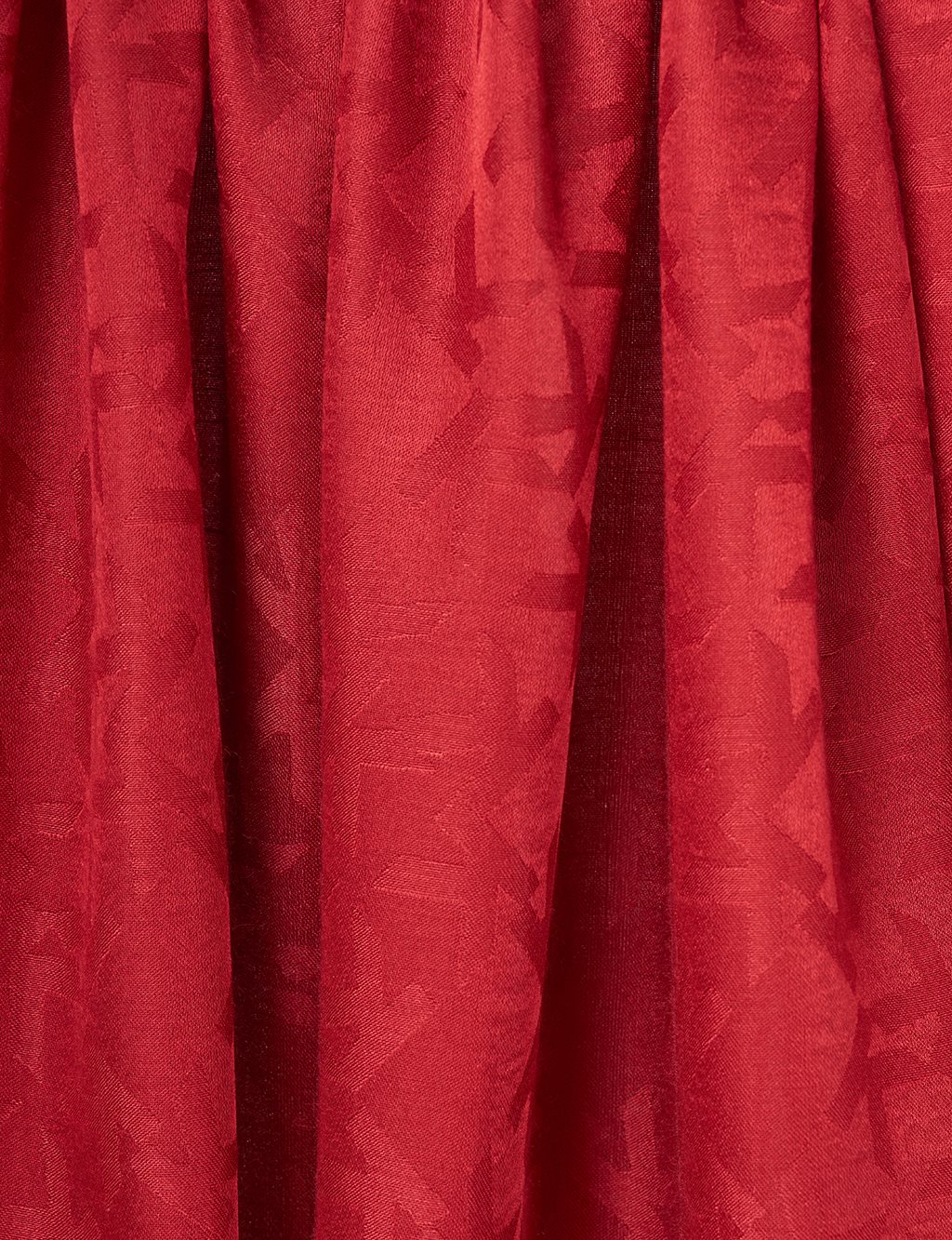 Jacquard Shawl with Logo Detail: Cherry Brown